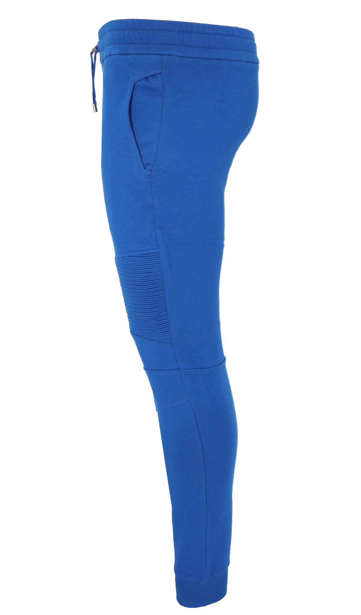 RIBBED BALMAIN PRINTED SWEATPANTS - ELECTRIC BLUE