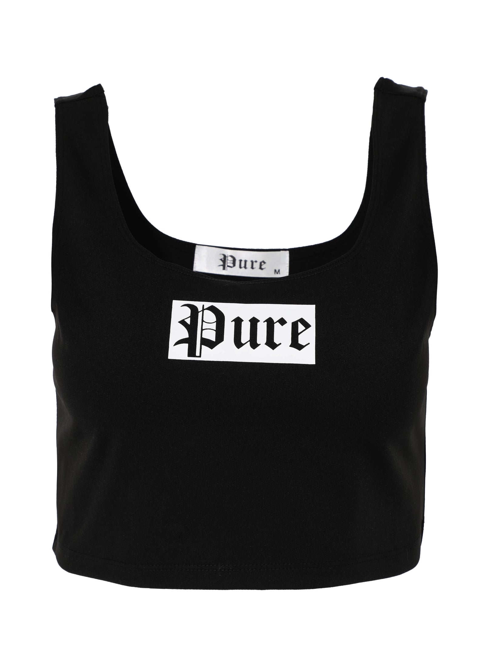 WOMEN'S PURE CROPPED TANK TOP - BLACK