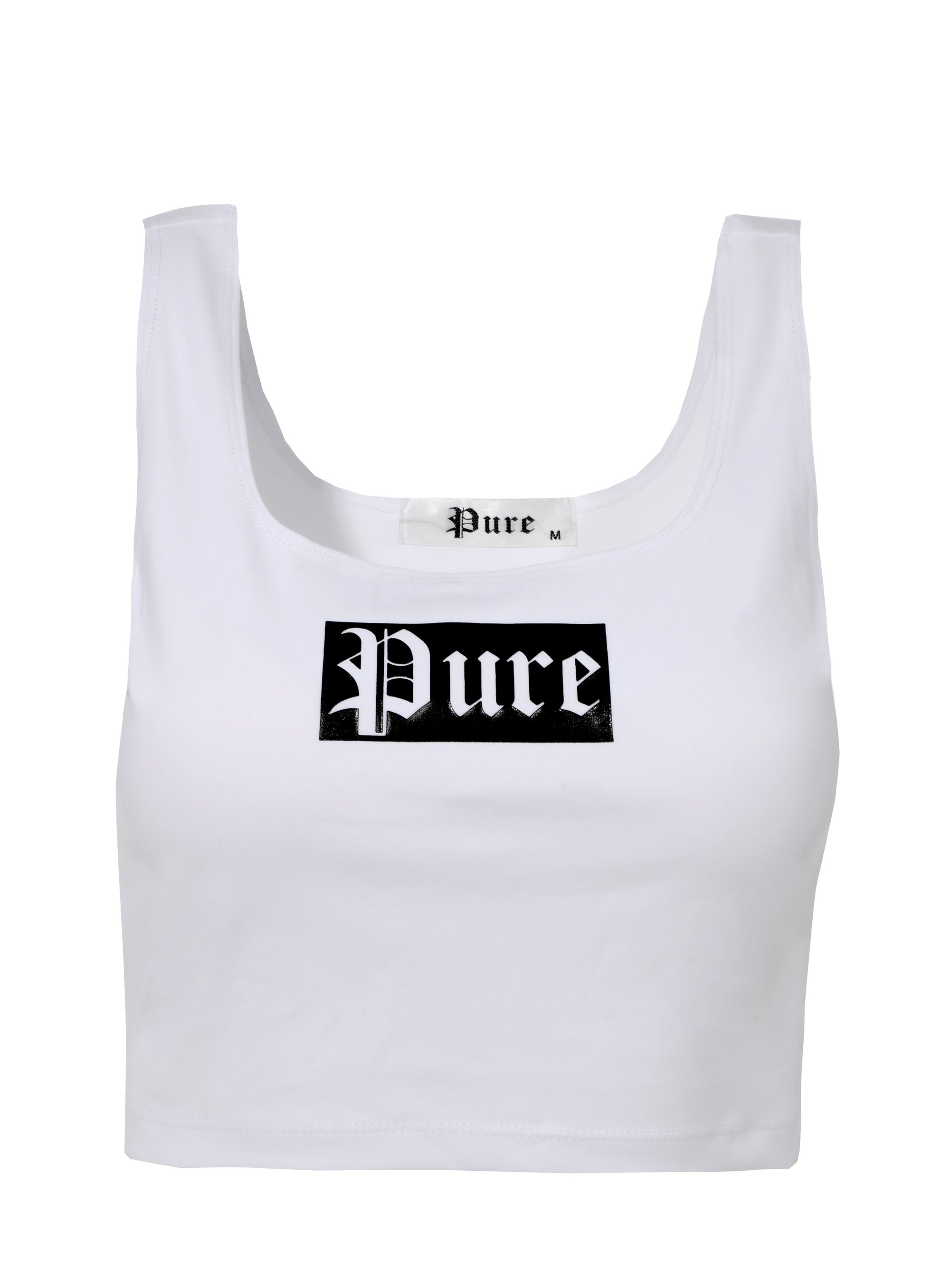 WOMEN'S PURE CROPPED TANK TOP - WHITE
