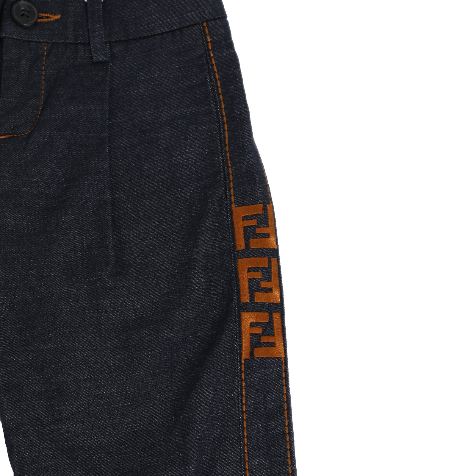 Fendi Boy Denim Pants with FF Embroidery in dark blue – view 2 of 2