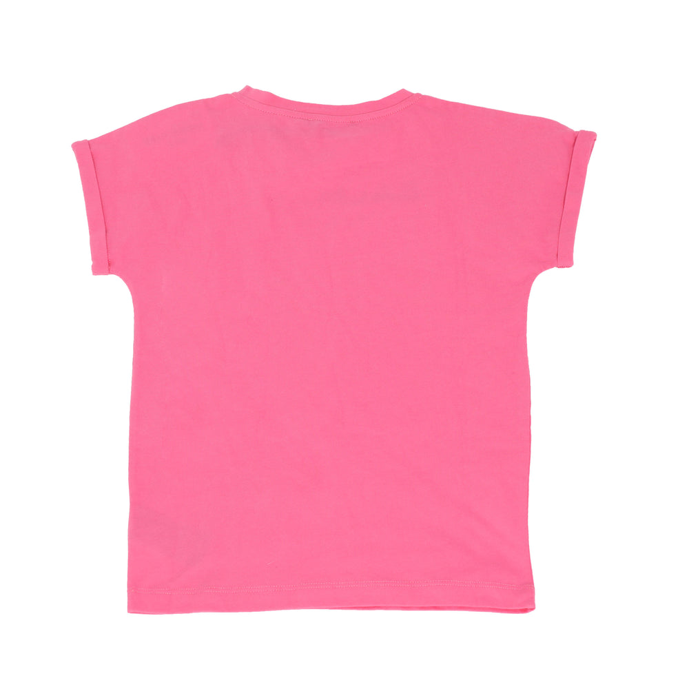 Balmain Girls Mini Me Text Logo SS Tee-Pink
