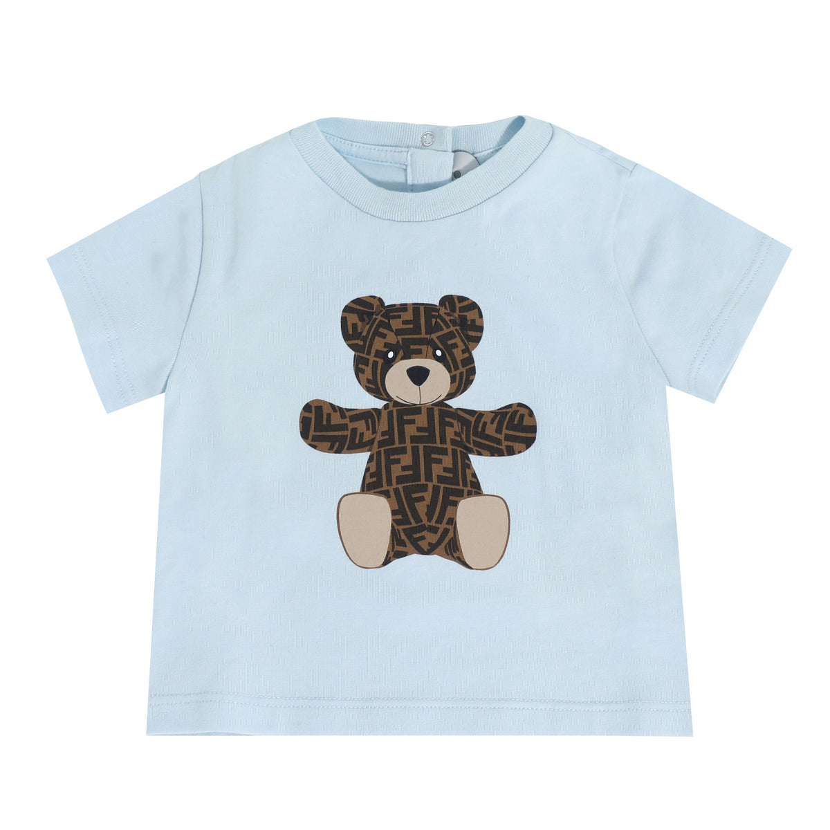 BABY SS TEE W| FF PATTERN ALLOVER LRG BEAR - BLUE