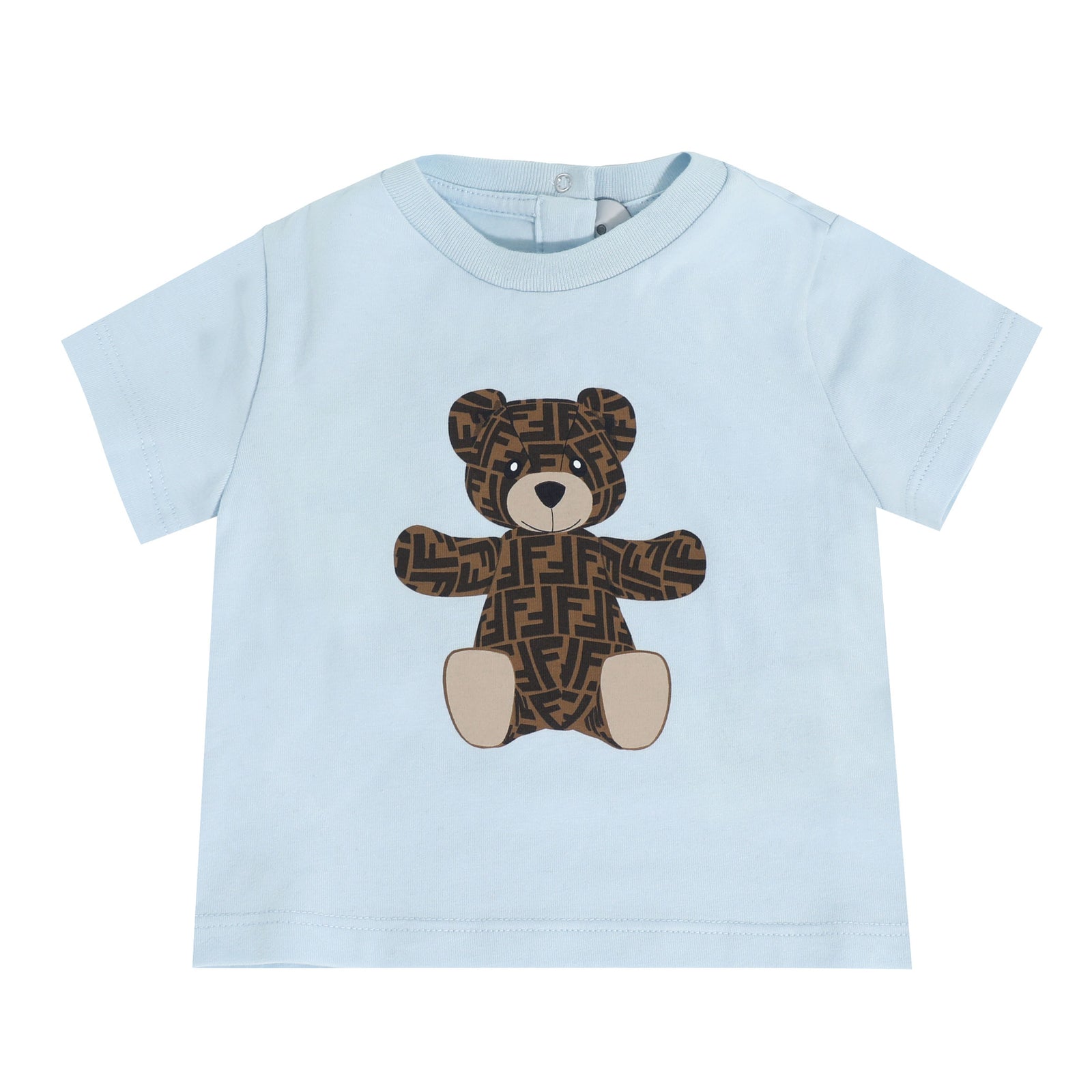 BABY SS TEE W| FF PATTERN ALLOVER LRG BEAR - BLUE