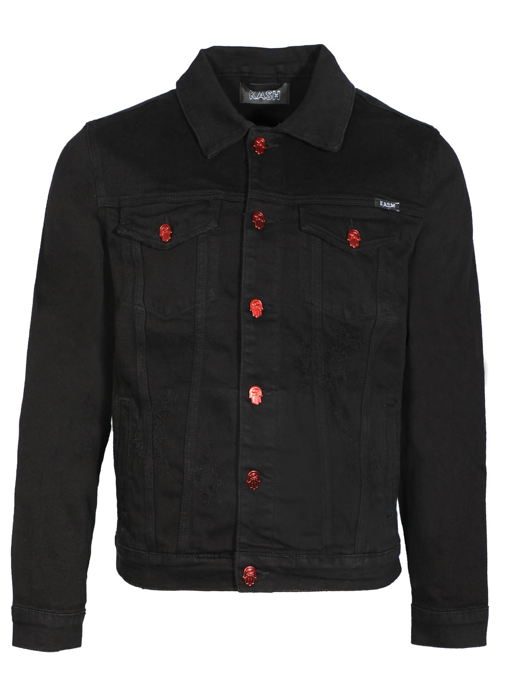 Kash Denim Jacket with Multicolor Strings in black – view 2 of 6