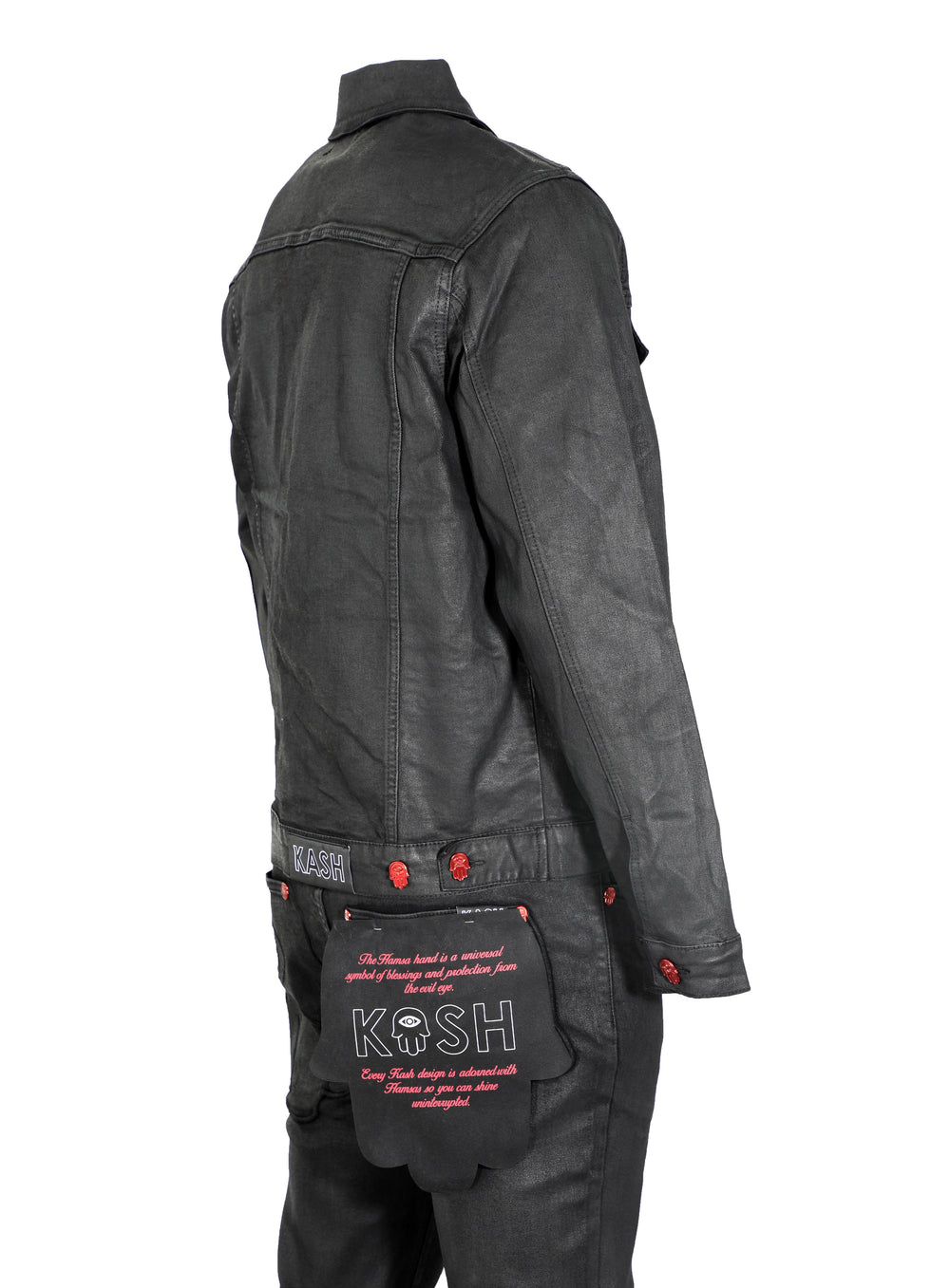 Kash Black Wax Jacket in black – view 6 of 10