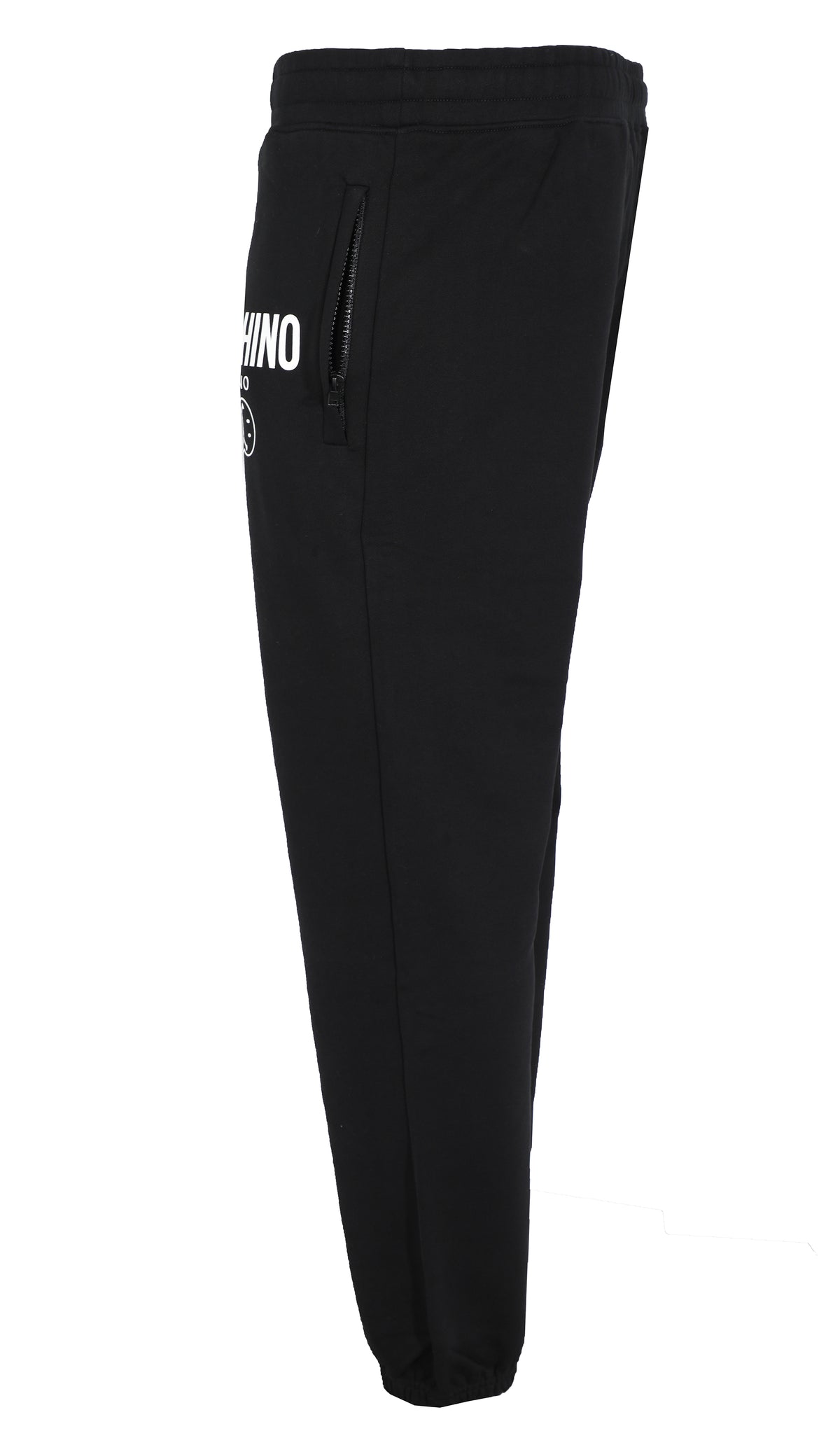 DOUBLE SMILEY LOGO ORGANIC FLEECE JOGGERS - BLACK