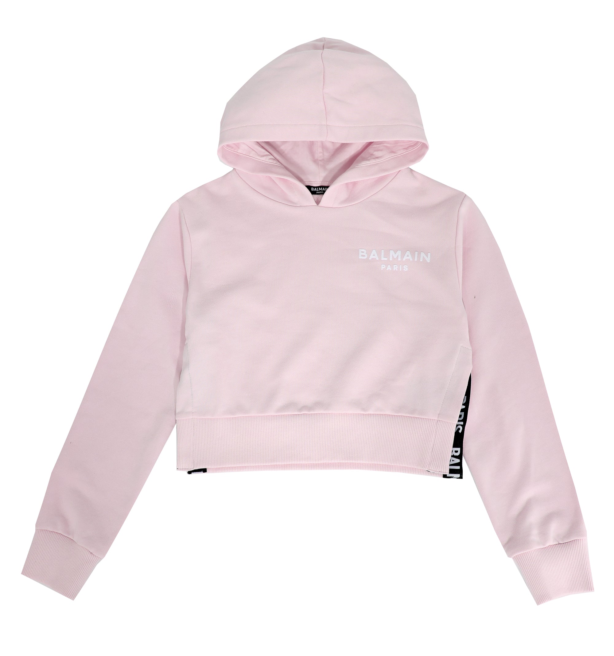 Girls Hooded Crop Sweatshirt - Pink