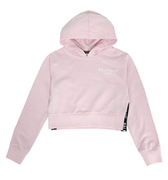 Girls Hooded Crop Sweatshirt - Pink - PureAtlanta.com