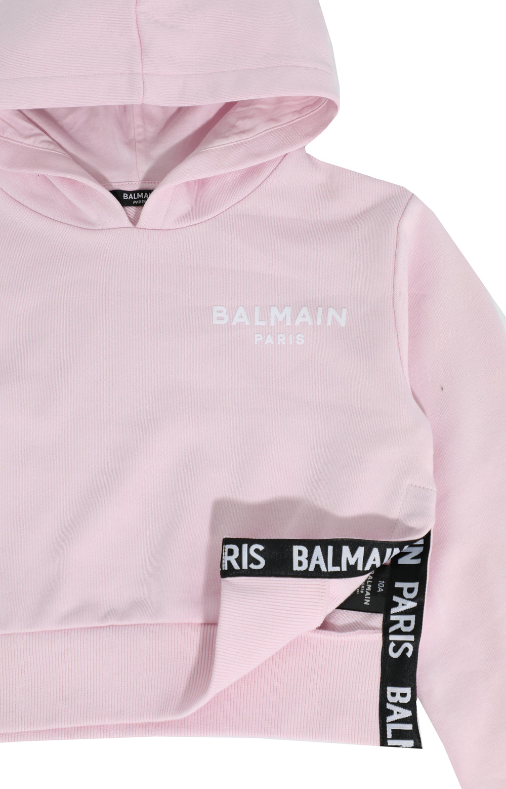 Girls Hooded Crop Sweatshirt - Pink