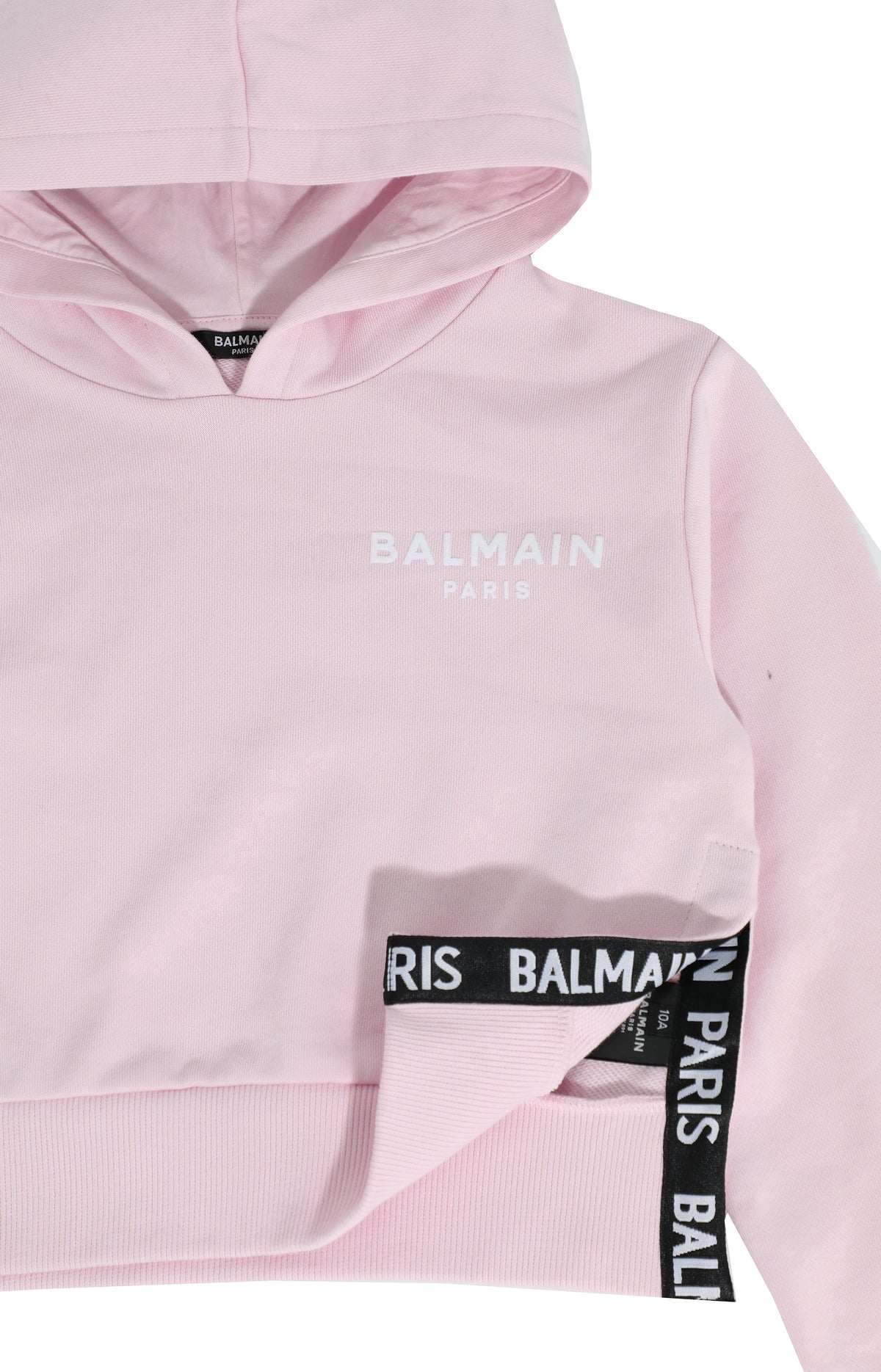 Girls Hooded Crop Sweatshirt - Pink