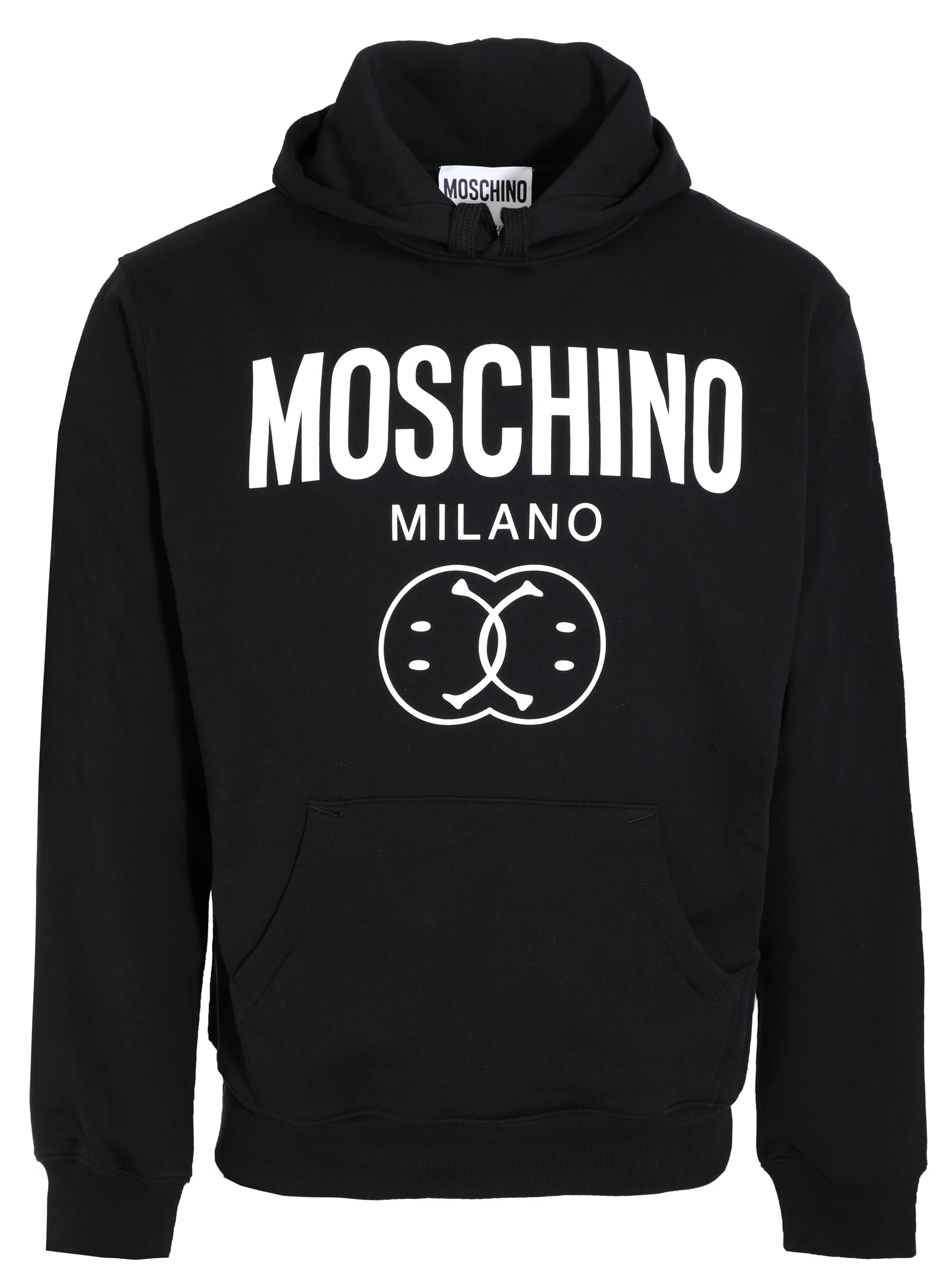 Moschino Double Smiley Logo Organic Cotton Sweatshirt in black – view 1 of 2