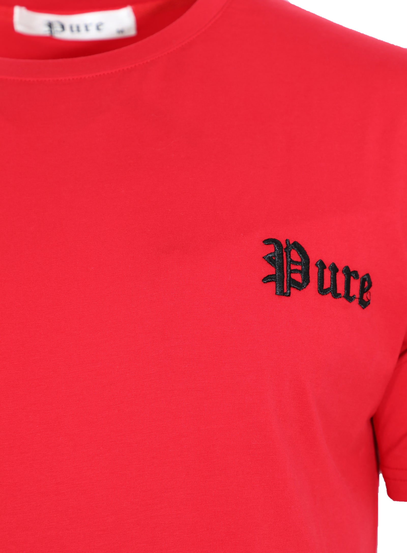 Embroidered Short Sleeve Pure Tee in red – view 4 of 6