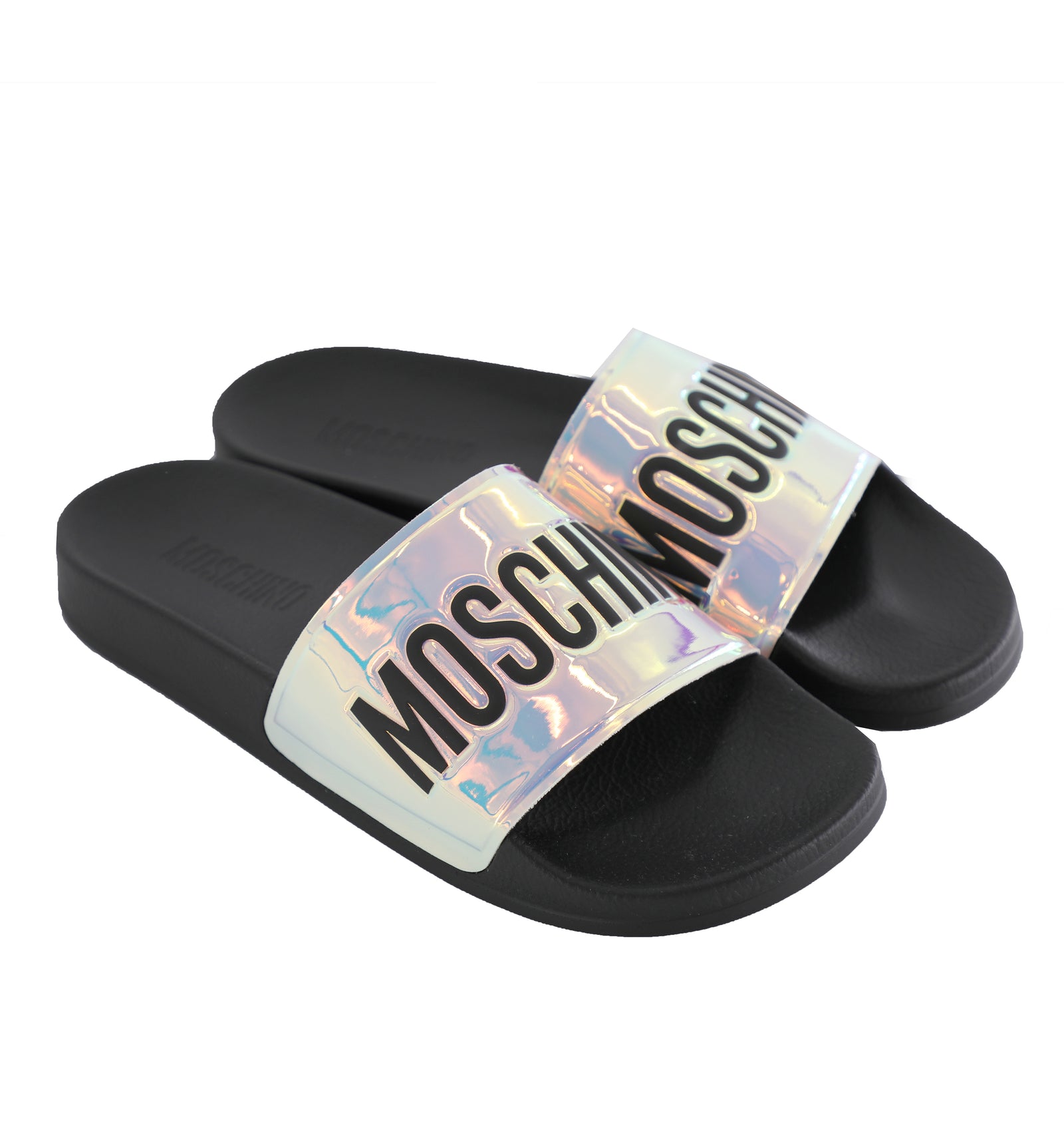 MOSCHINO LOGO SLIDE - IRIDESCENT
