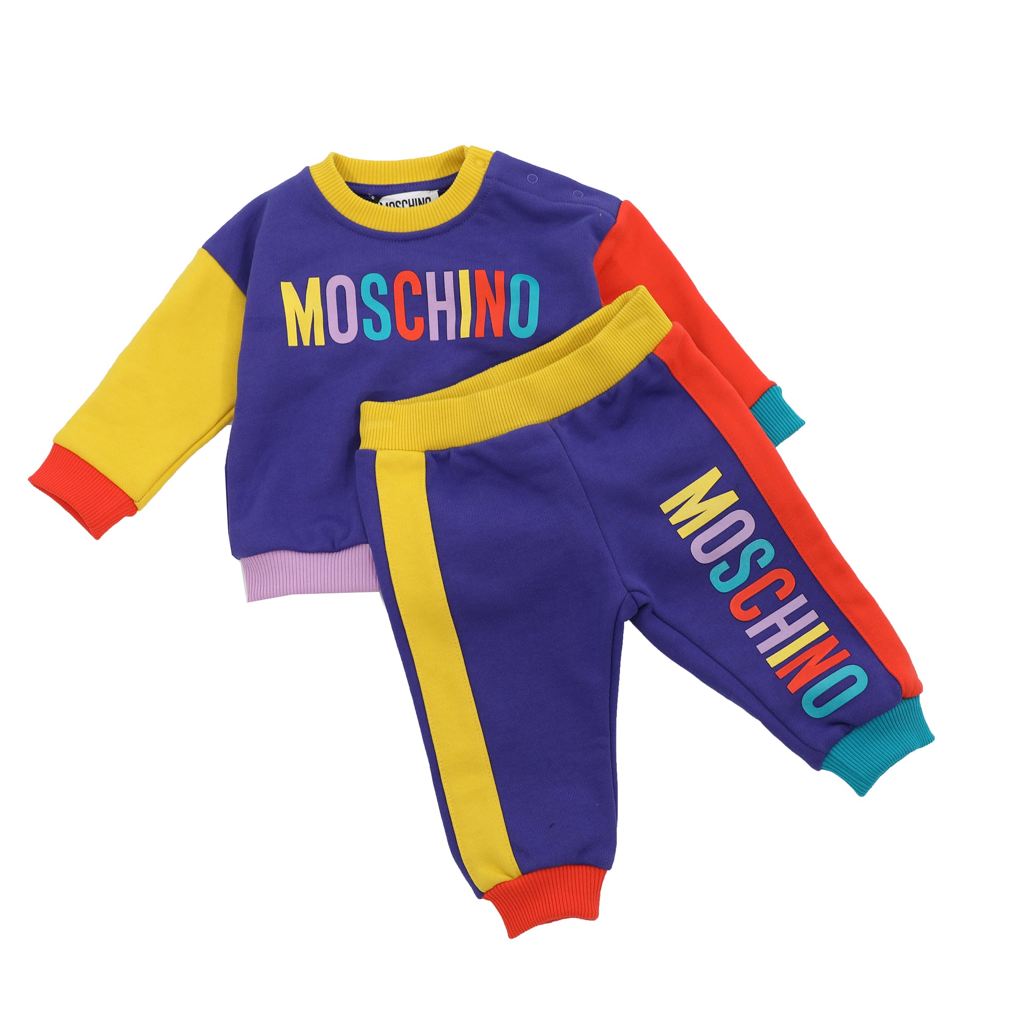 Mini Me Multicolor Baby Tracksuit with Text Logo