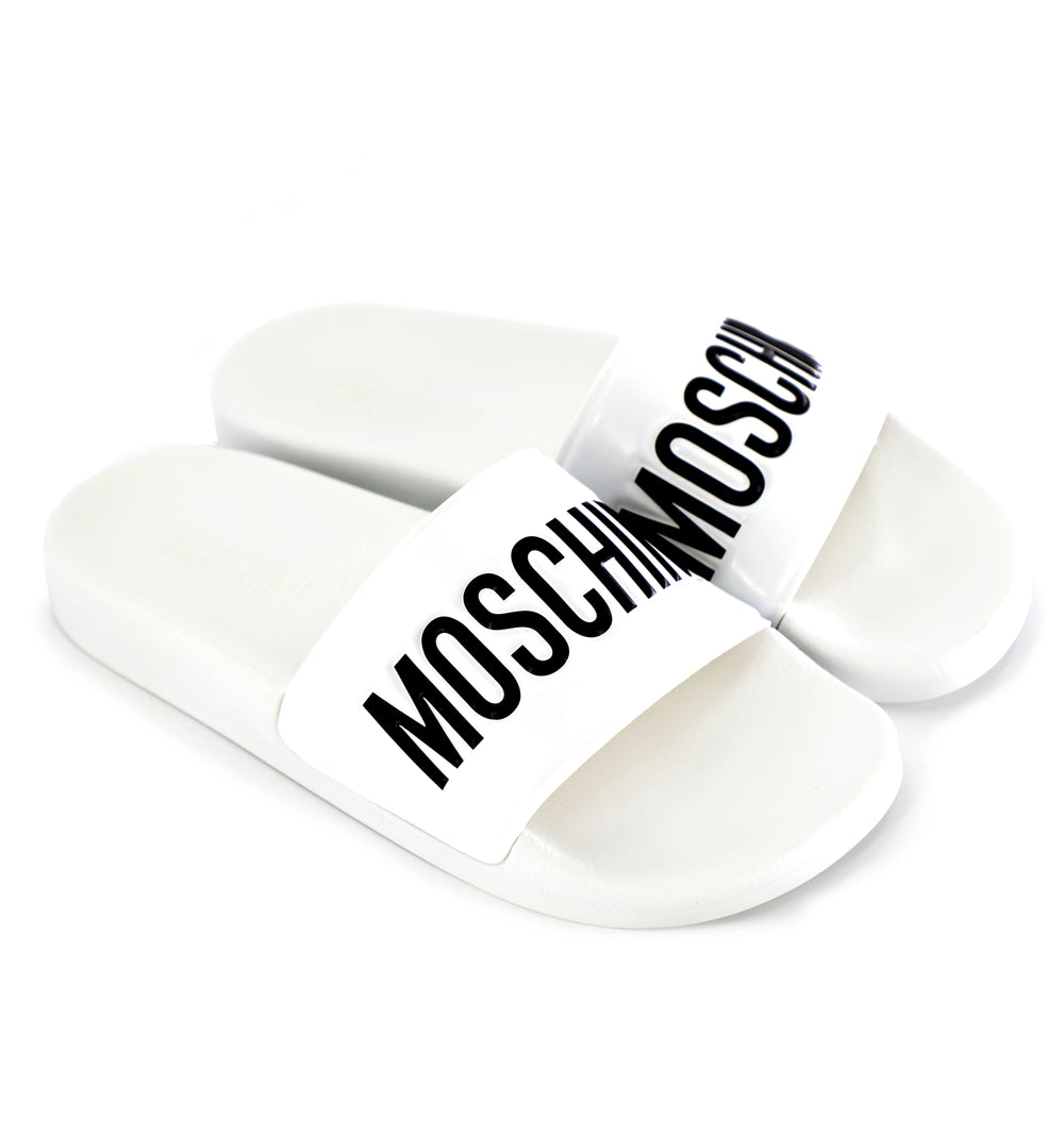 Moschino Logo Slides in white – view 1 of 1