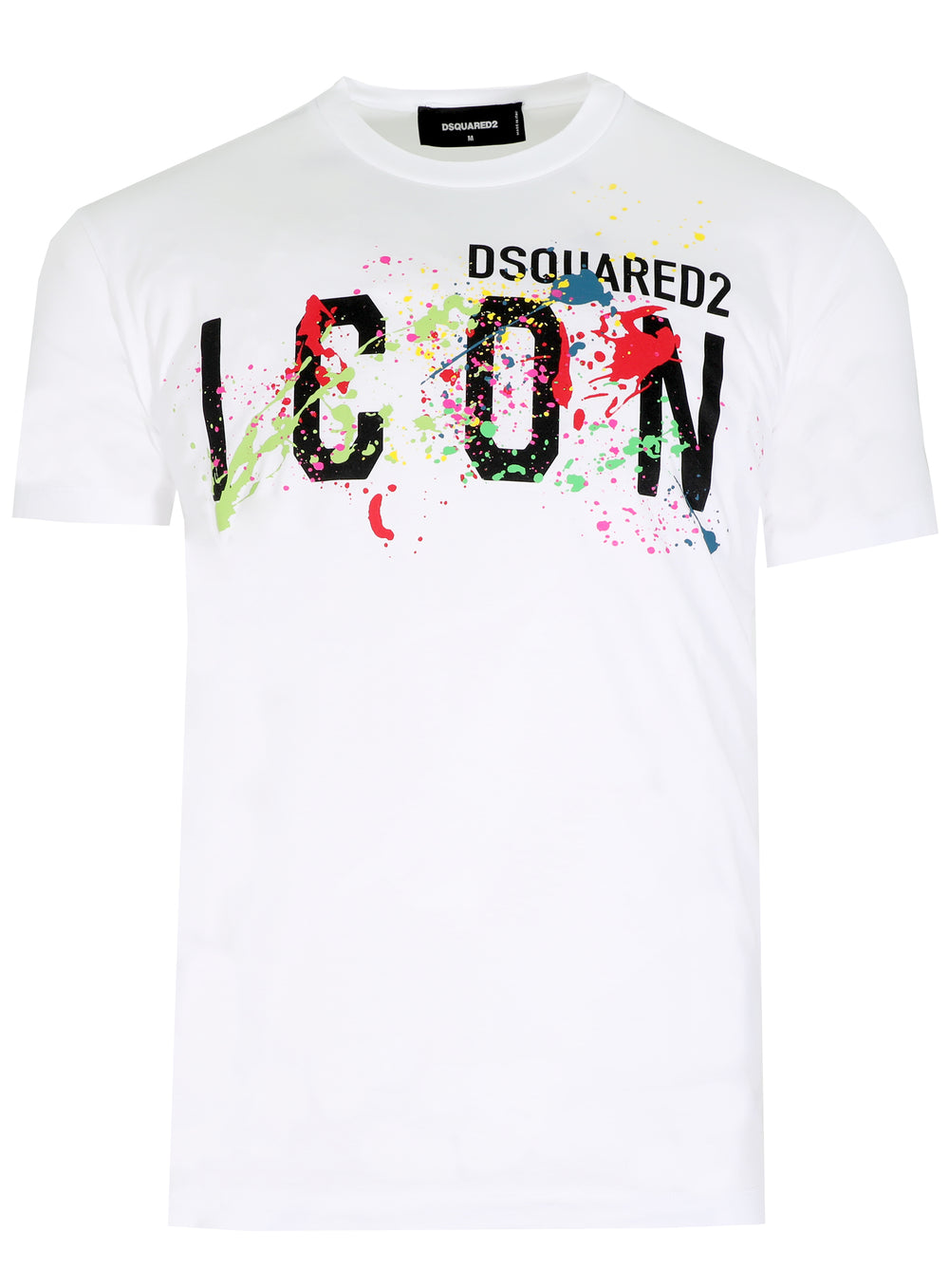 DSQUARED2 Icon Splatter Cool Tee in White – view 1 of 2
