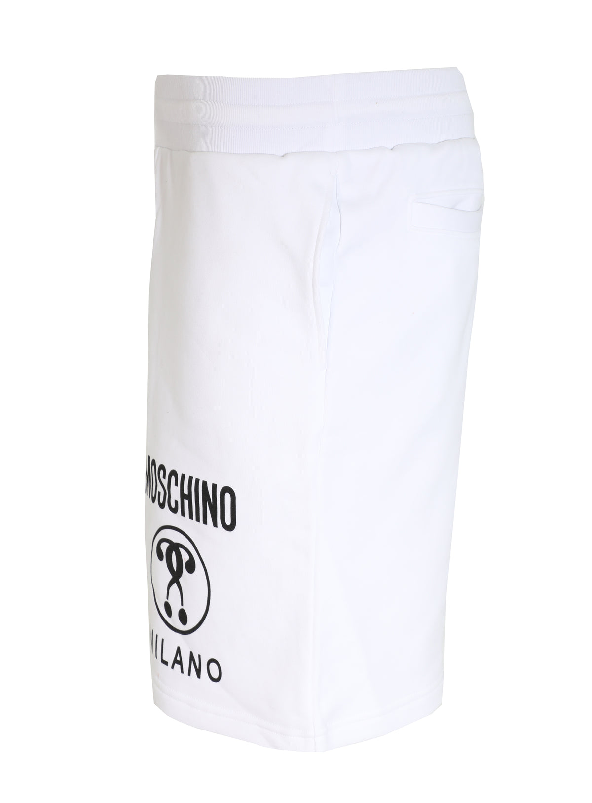 DOUBLE QUESTION MARK COTTON SHORTS - WHITE