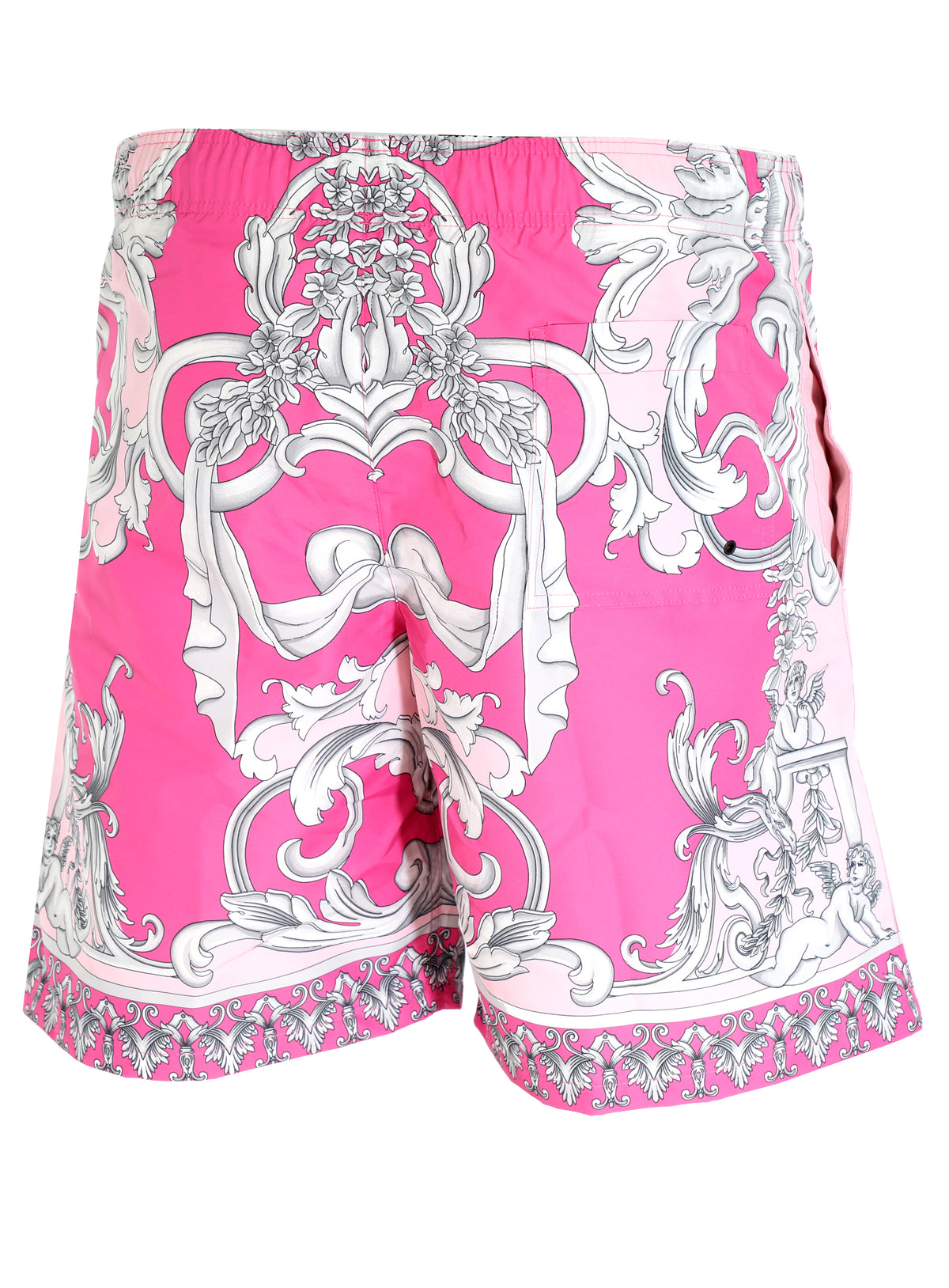 VERSACE SWIM TRUNK ROYAL PINK &amp; GREY BAROQUE