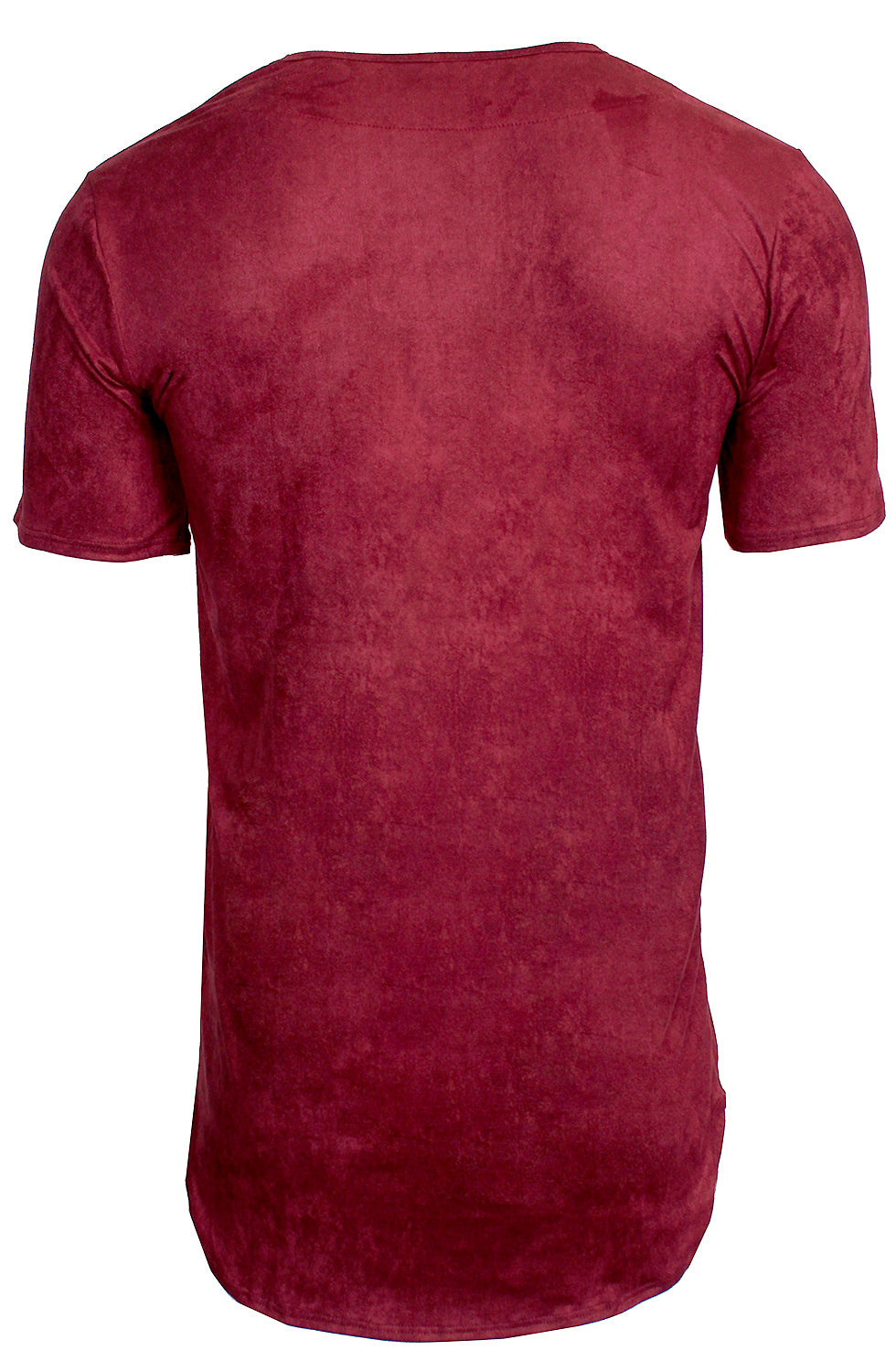 Kash Elongated Suede Short Sleeve Tee in burgundy – view 2 of 2