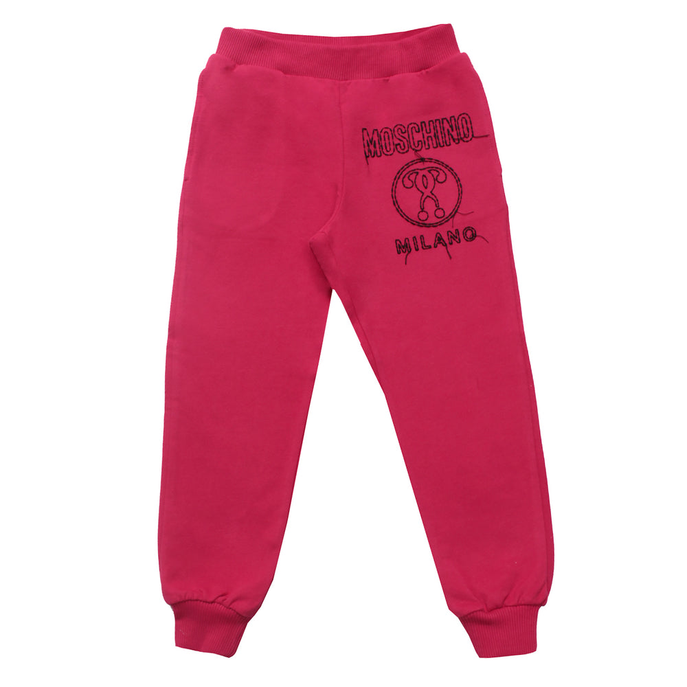Girls Jogging Pants W/Logo| Fuchsia
