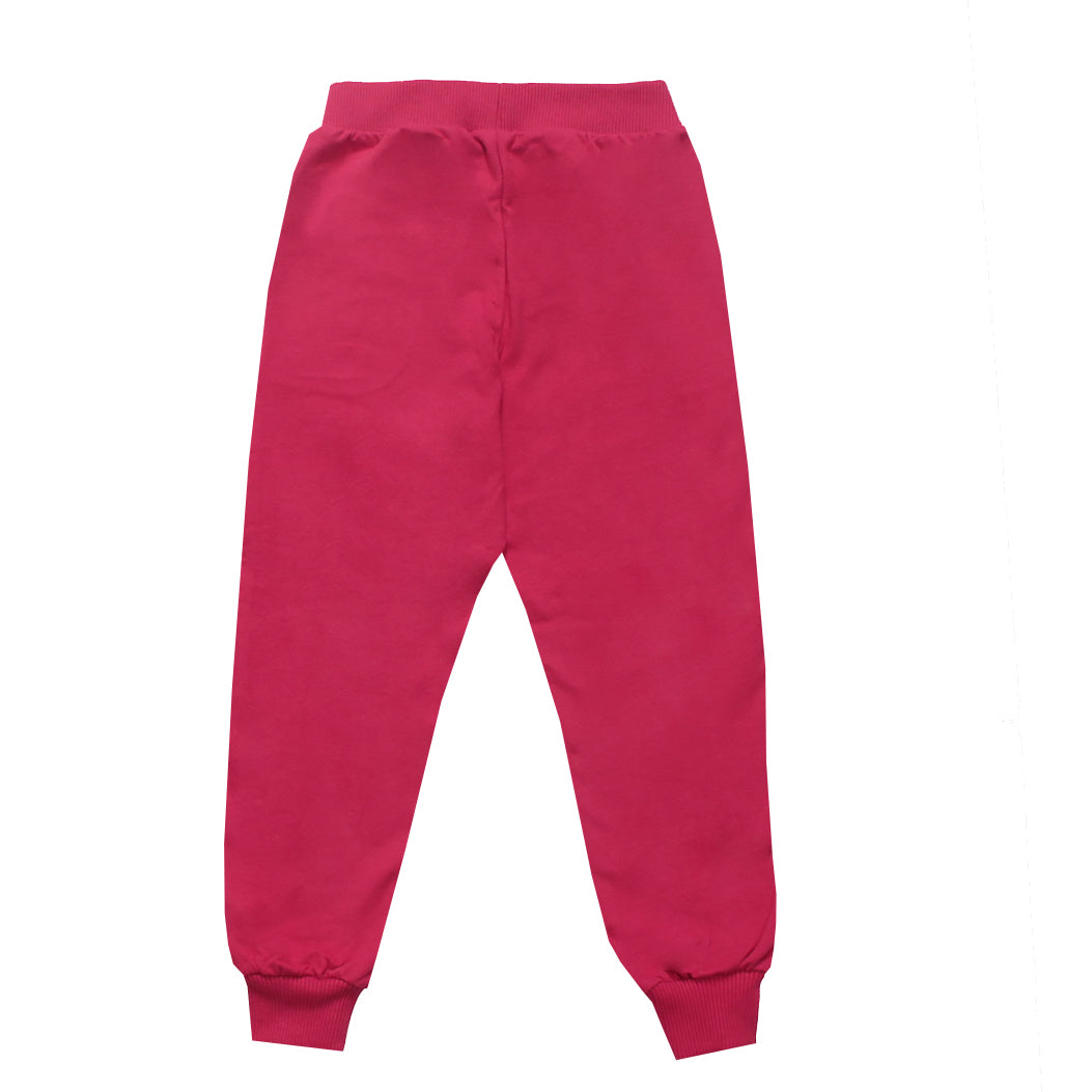 Girls Jogging Pants W/Logo| Fuchsia
