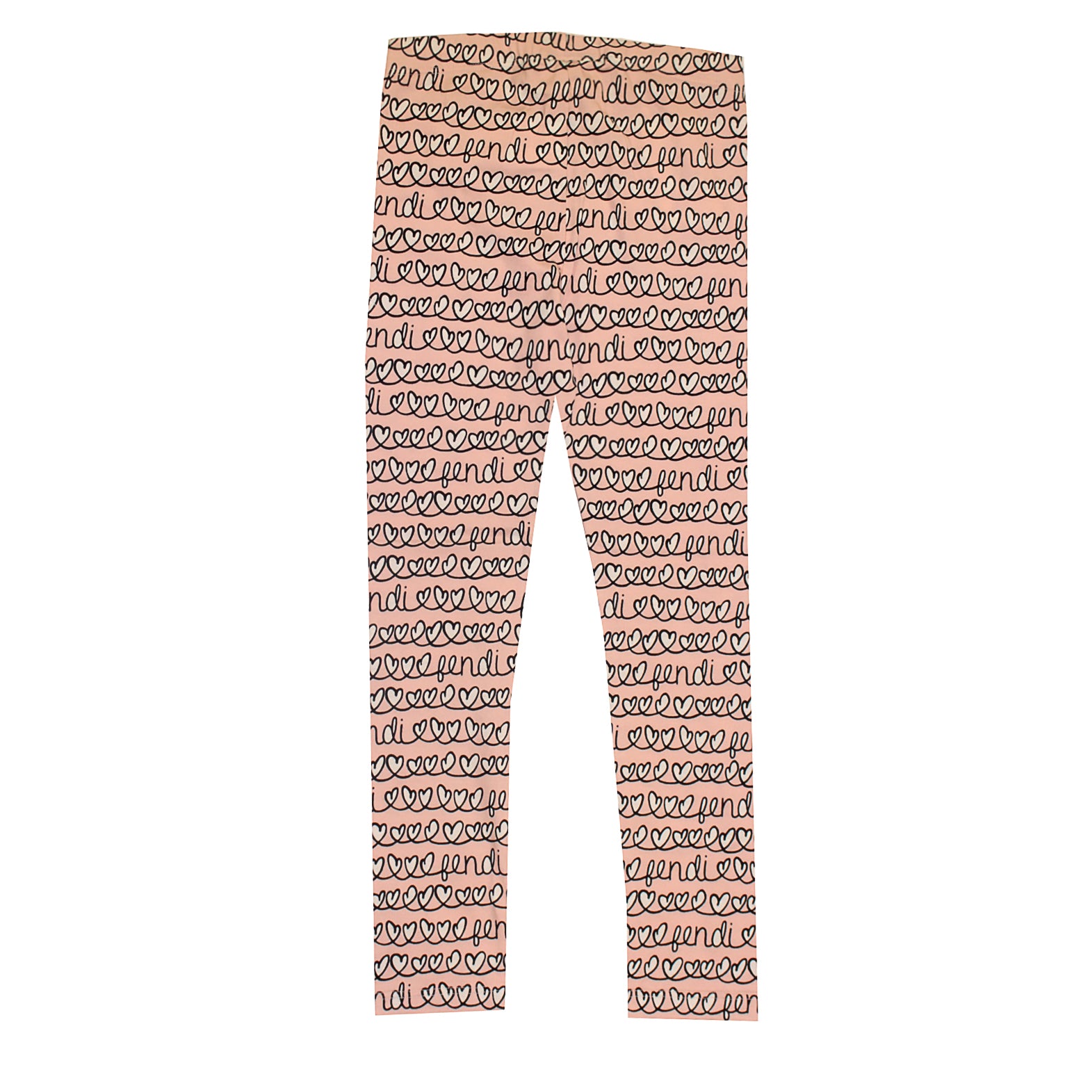 Fendi Girls All Over Heart Print Leggings in pink – view 2 of 2