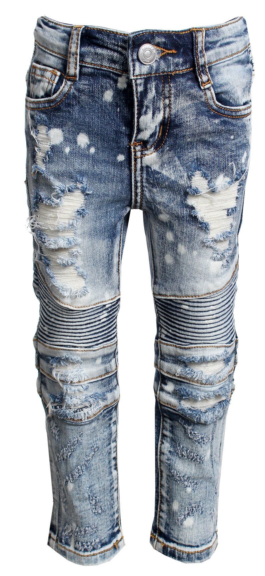 Haus of JR Clayton Biker Denim (Distressed Bleach Drip Wash)
