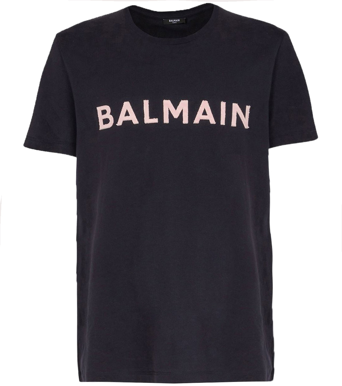 Balmain Logo Tee - Light Black/Navy& Pink