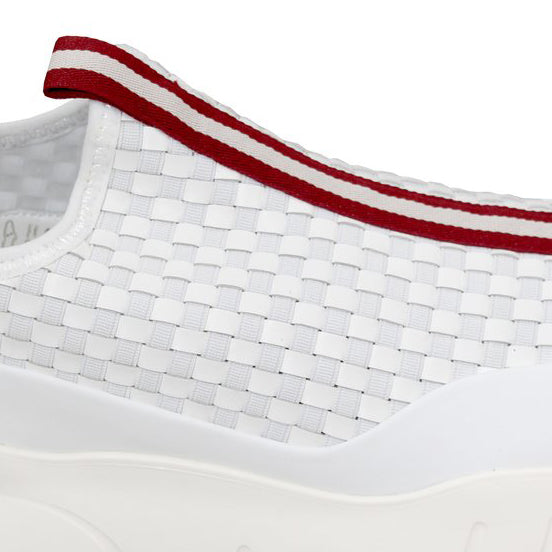 Men's White Calf Rubber Sneakers