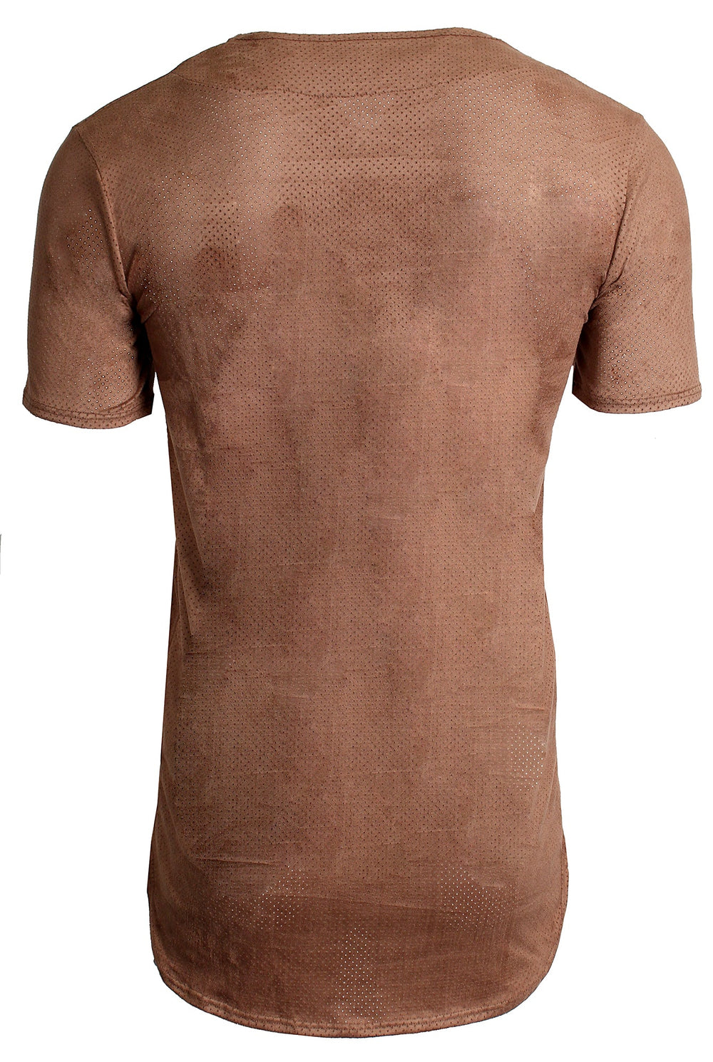 Kash Perforated Brown Crew Neck Tee in Brown – view 2 of 2