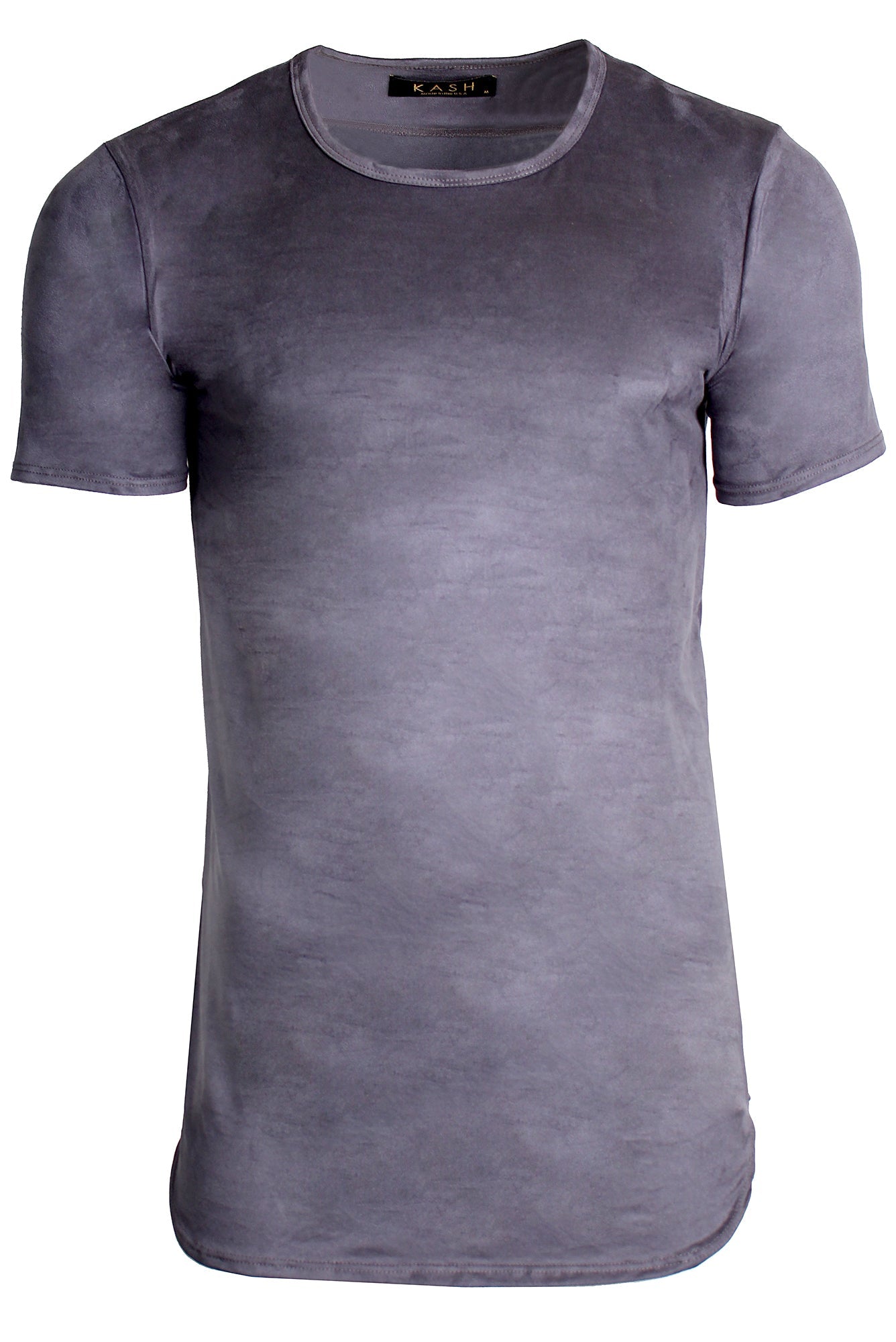 Kash Elongated Stretch Suede Tunic in charcoal – view 1 of 2