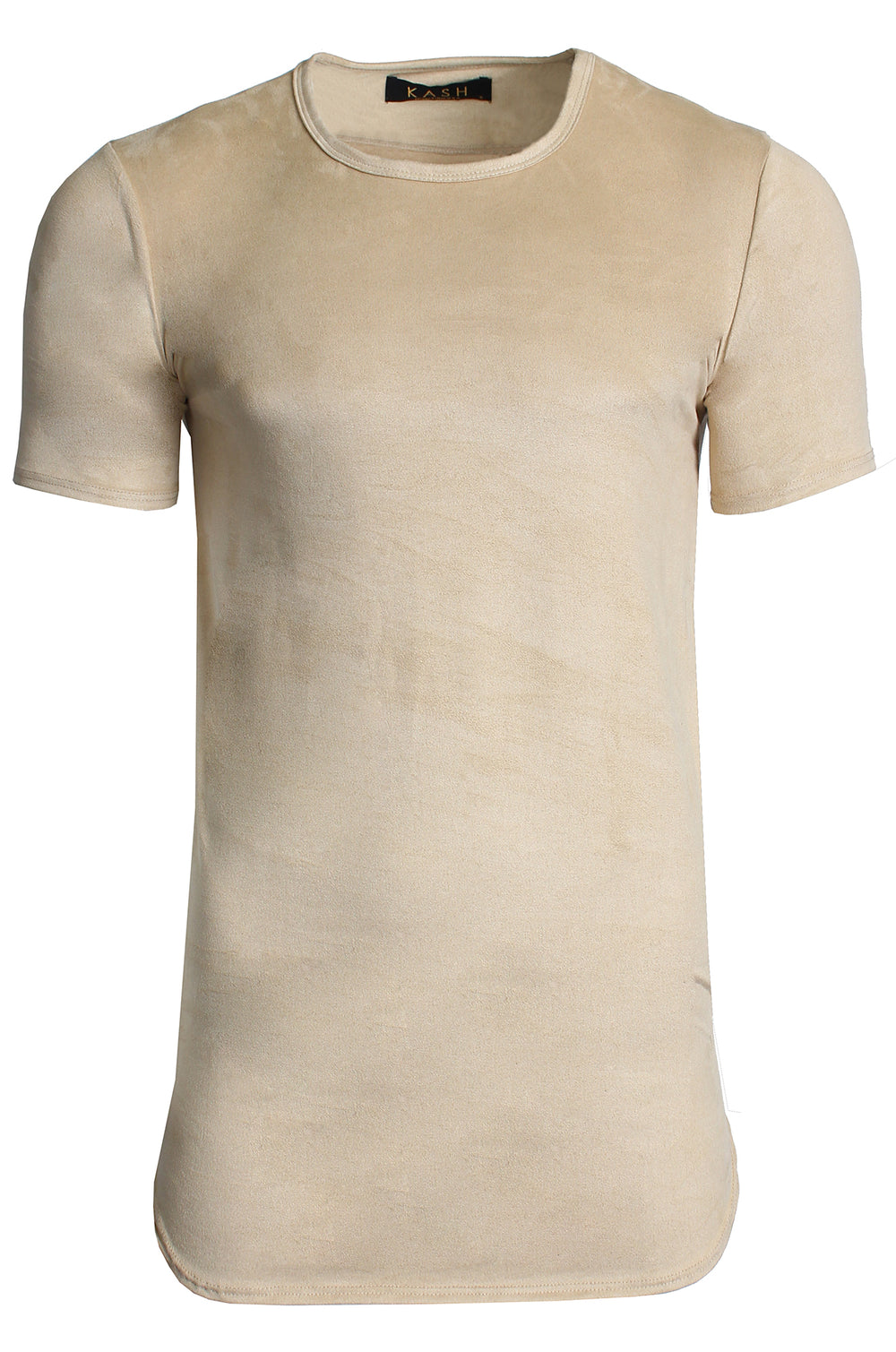 Kash Men's Elongated Stretch Suede Tunic - Tan – view 1 of 2