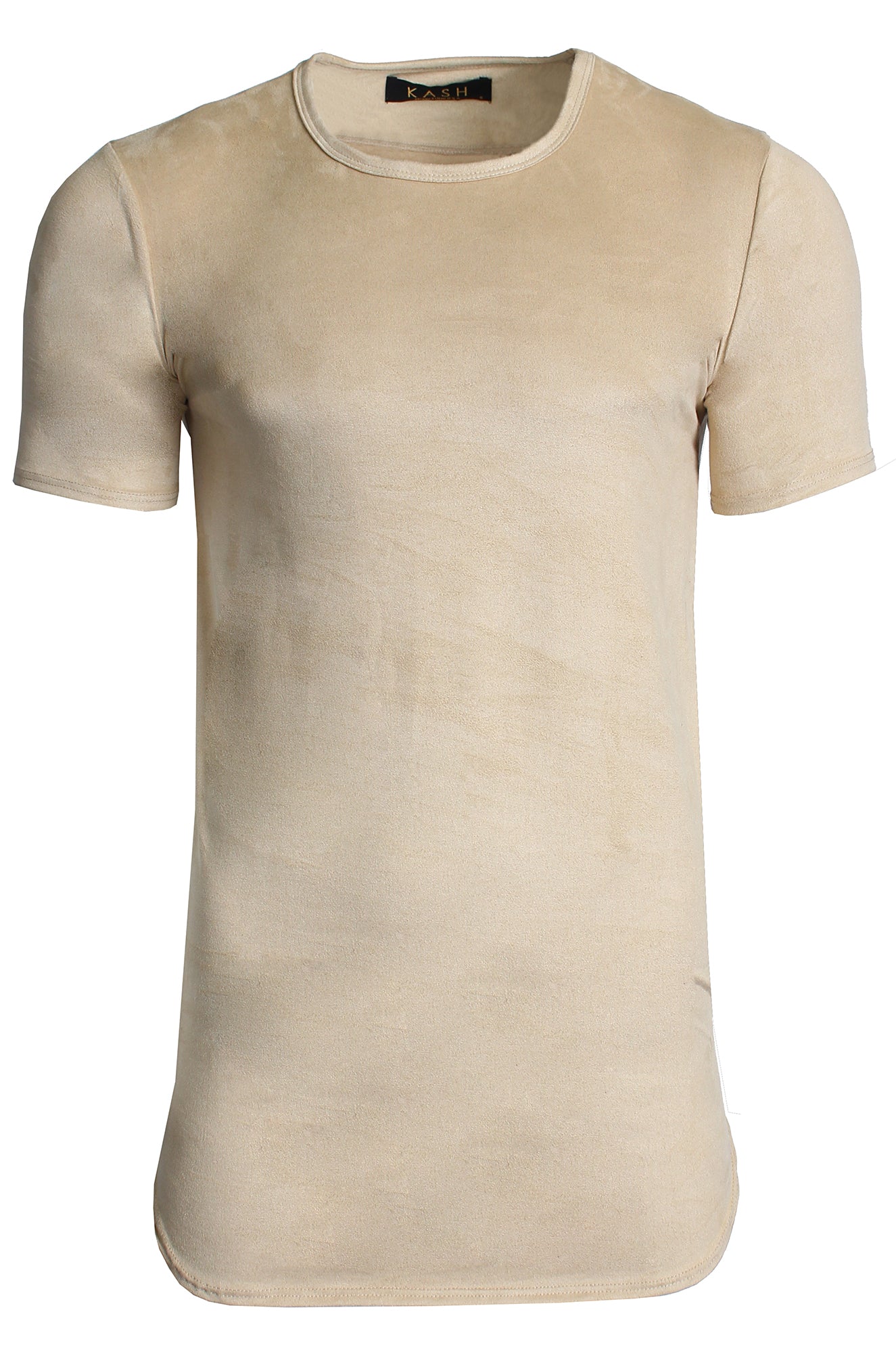 Kash Men's Elongated Stretch Suede Tunic - Tan – view 1 of 2