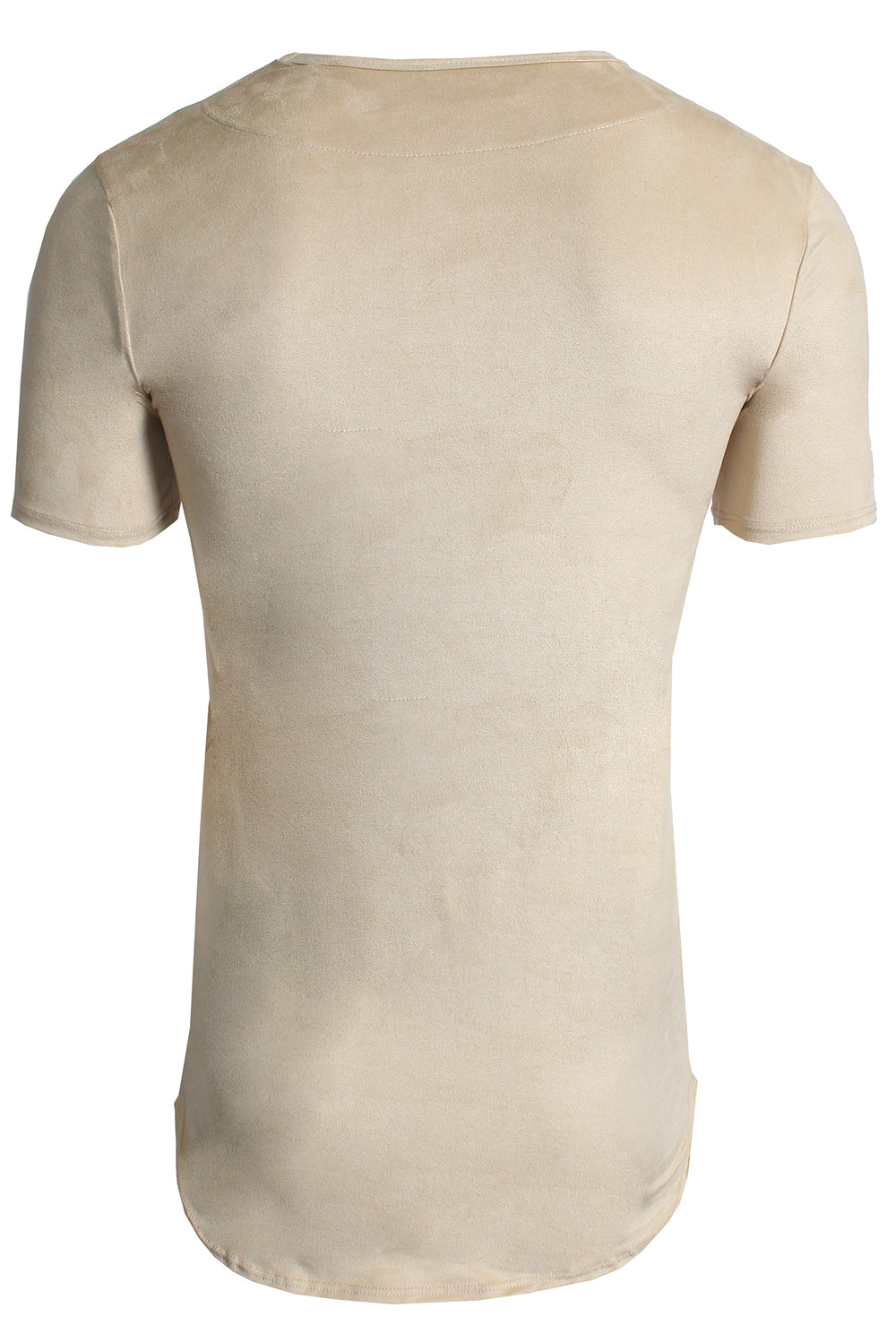 Kash Men's Elongated Stretch Suede Tunic - Tan – view 2 of 2