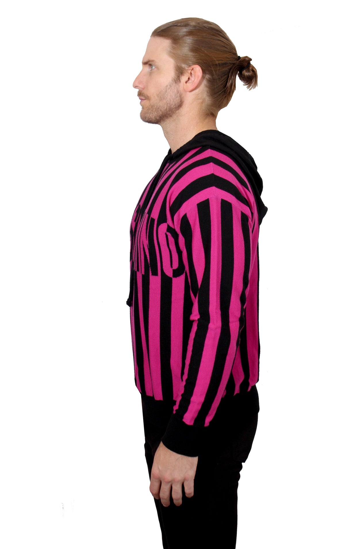 Moschino Pullover Hooded Sweater - Black &amp; Pink