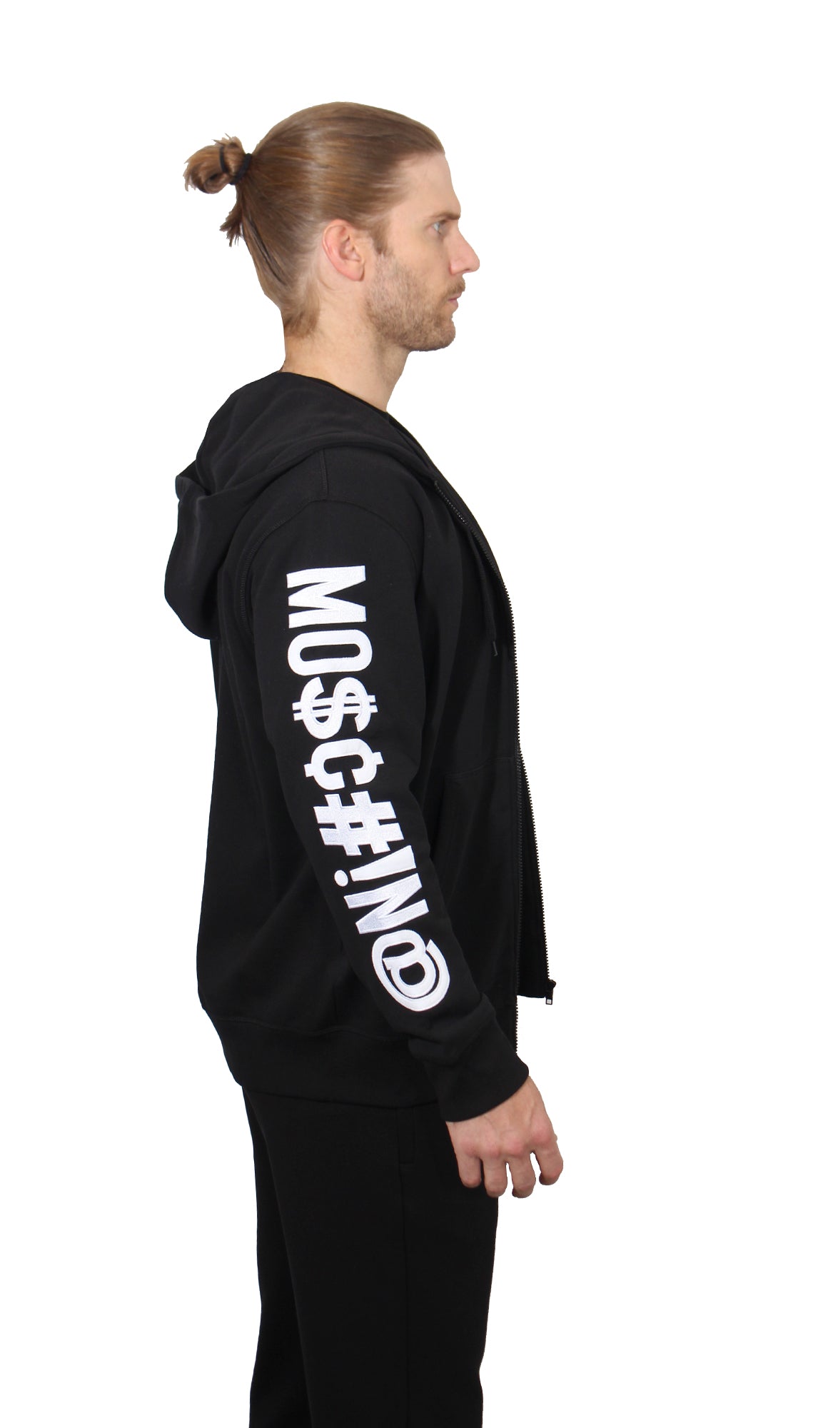 Moschino Embroidered Zip-Up Jacket in black – view 2 of 3