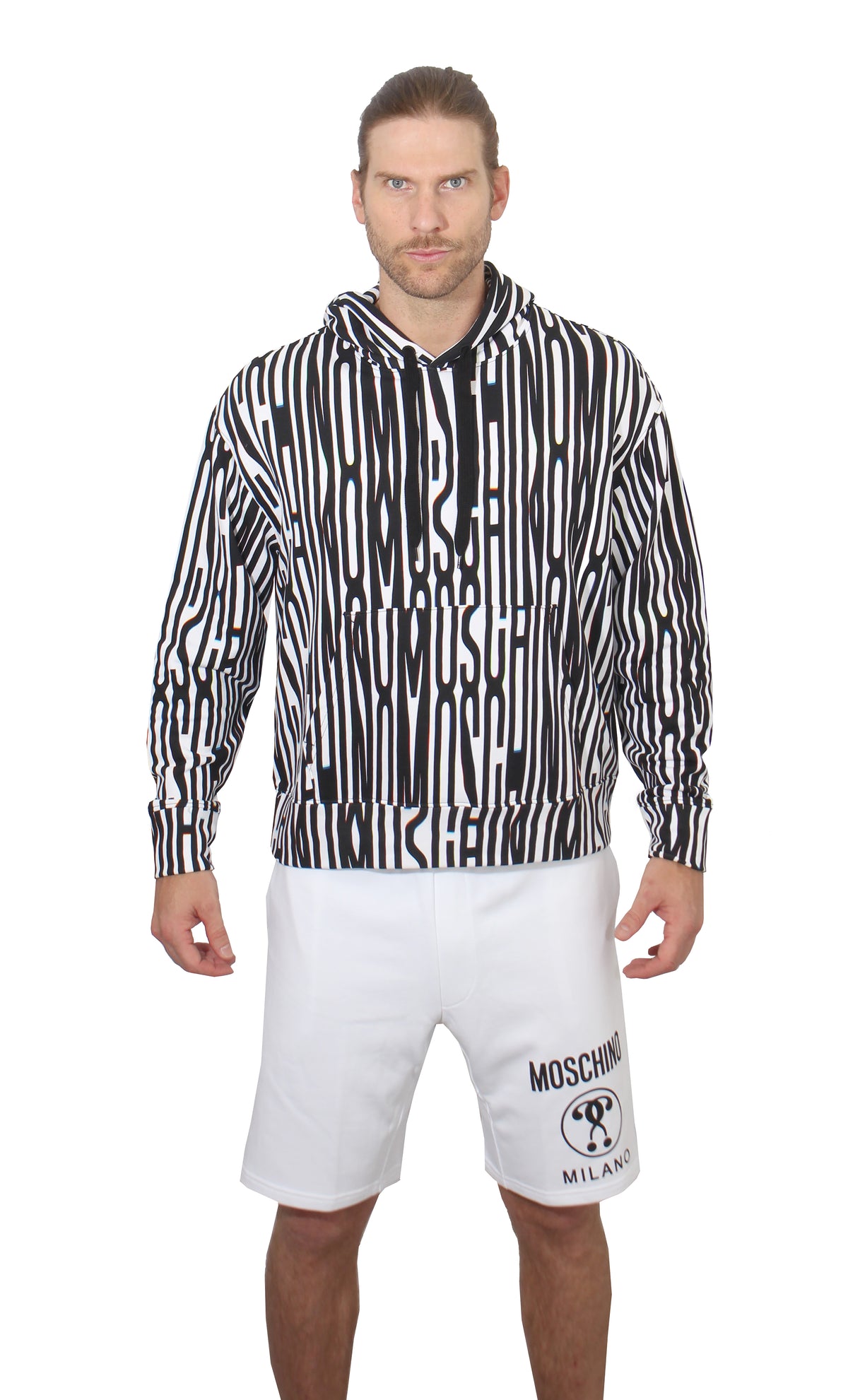 Moschino Glitch Hoodie - Black and White