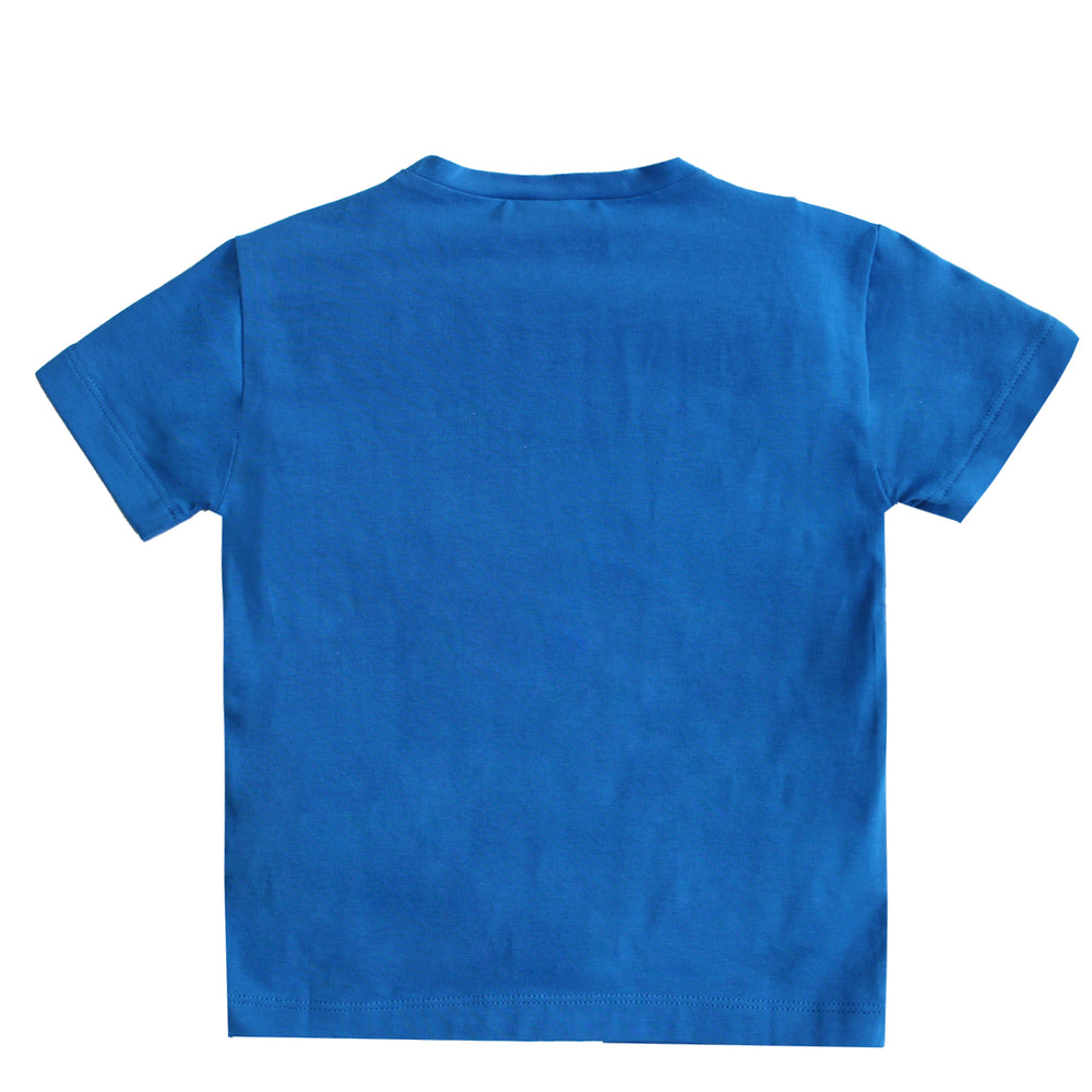 Boys Short Sleeve Striped T-Shirt-Blue and Yellow