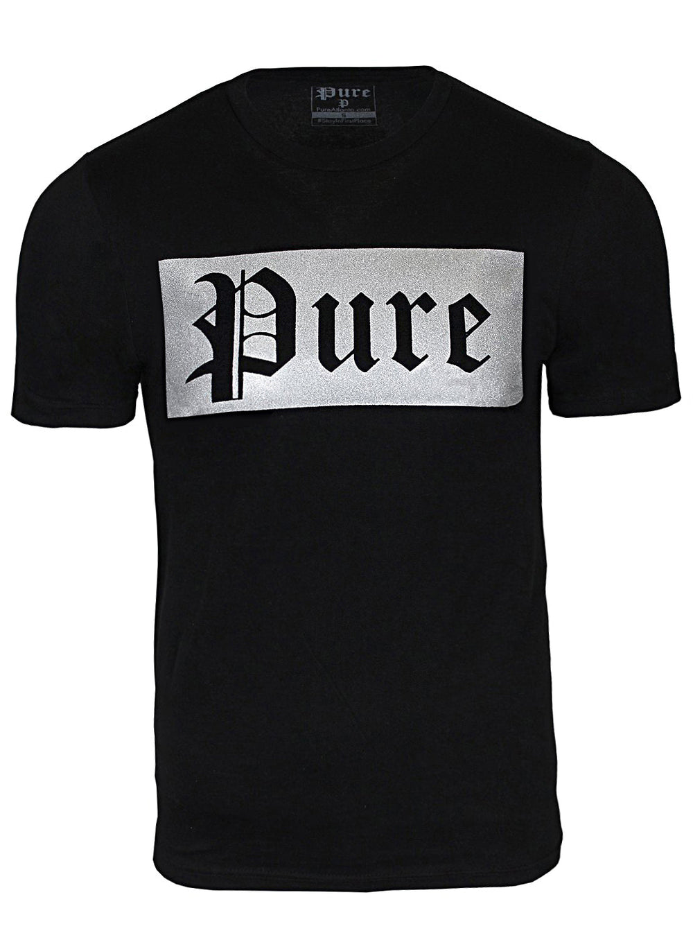 Black Tee with Silver Pure Logo in black with silver logo – view 6 of 6