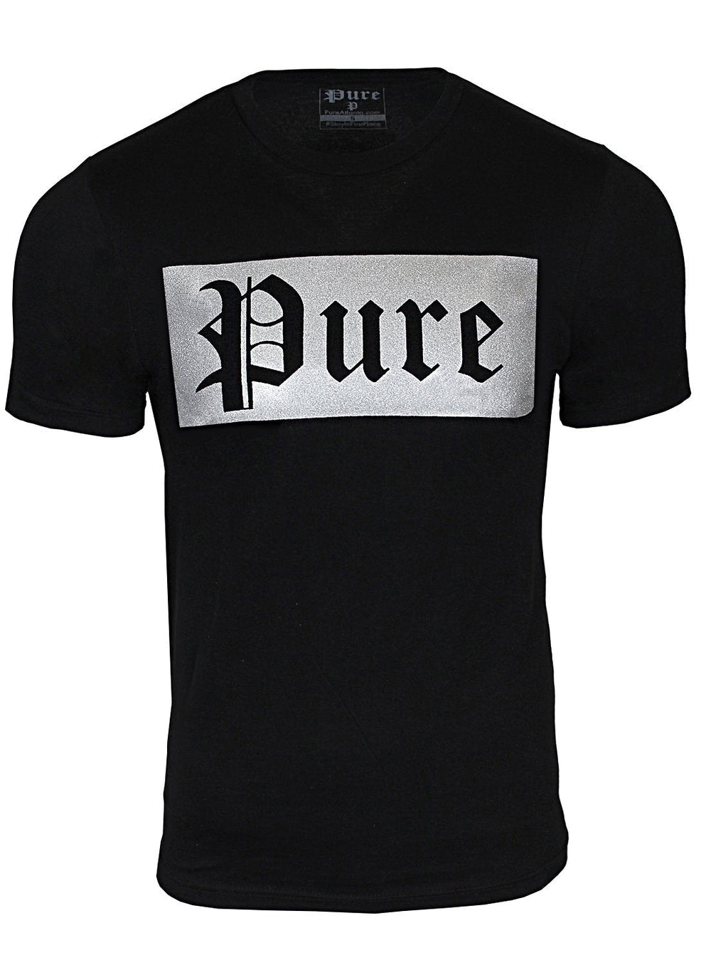 Pure Block Logo Tee in black/silver – view 1 of 3