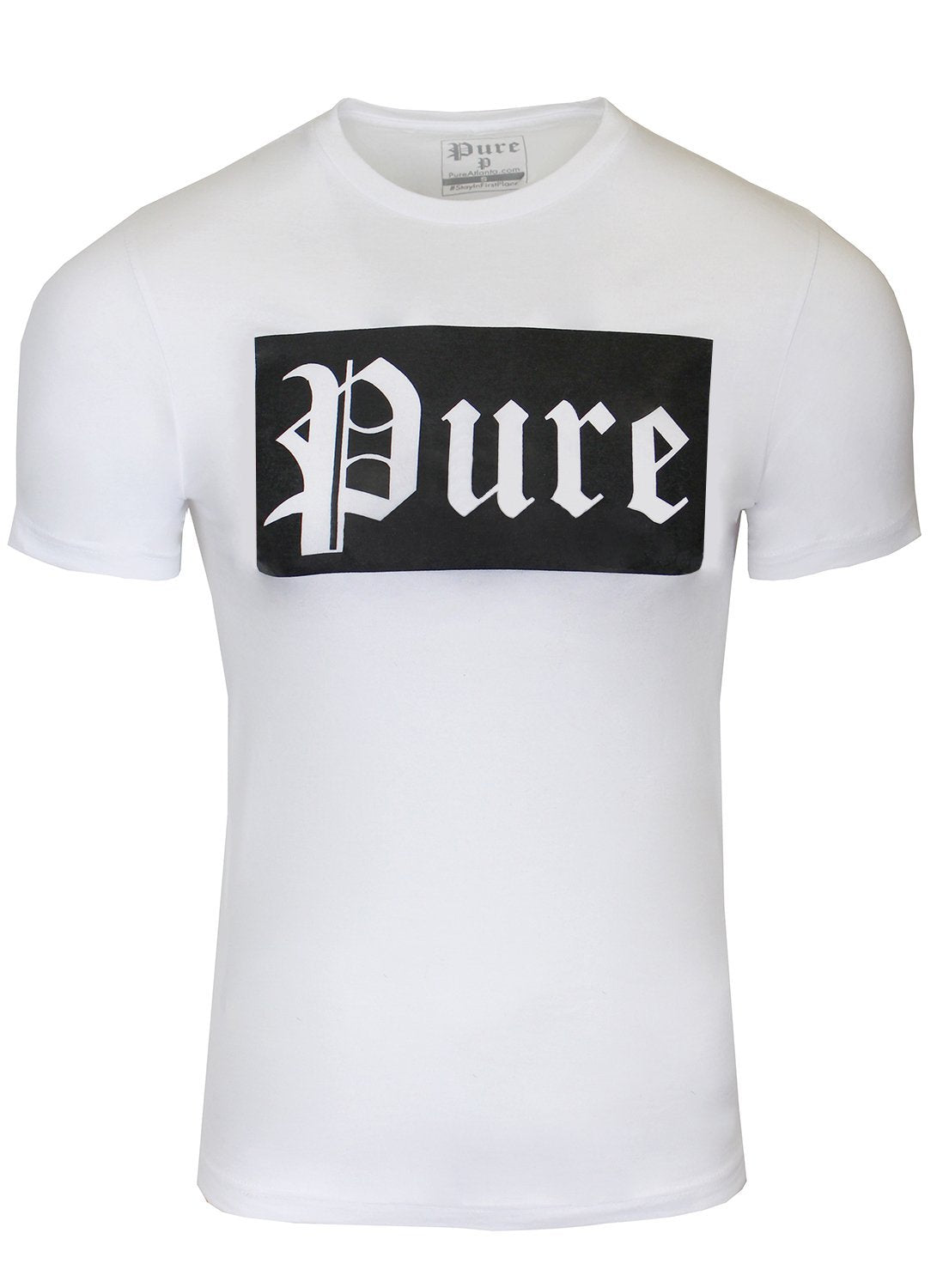 Pure Block Logo Tee in white/black – view 1 of 3