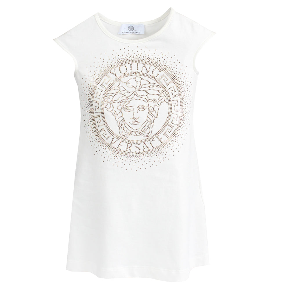 Young Versace | Girls Medusa White Dress