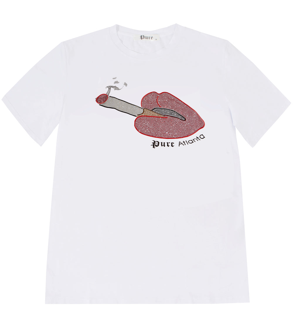Pure Diamond Lips Tee in white – view 5 of 6