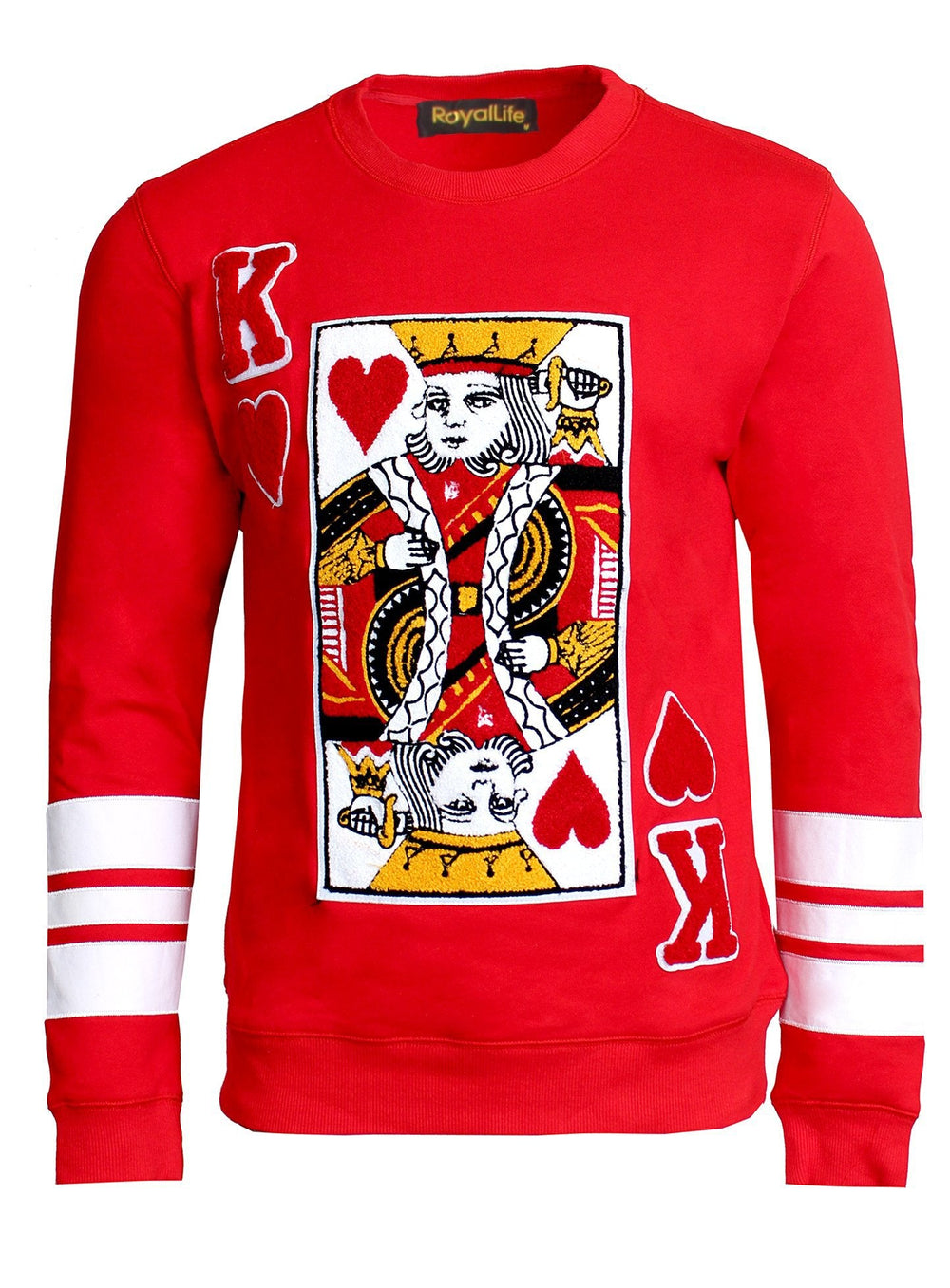 Royal Life King Sweater in red with king of hearts design – view 1 of 4