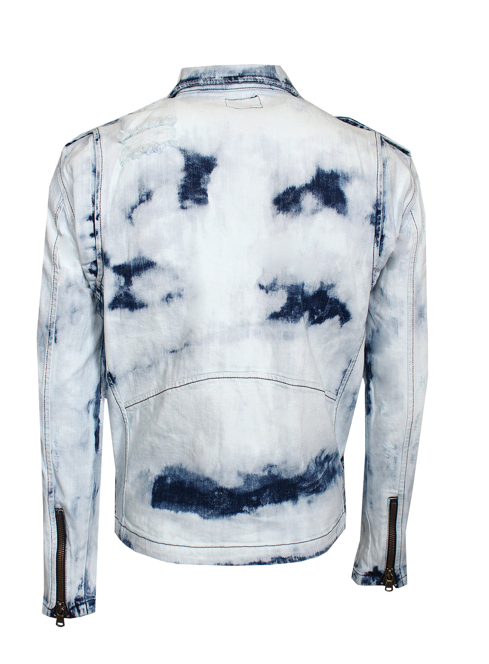 Rockstar Original Antoine Biker Jacket in blue bleach-effect – view 2 of 2