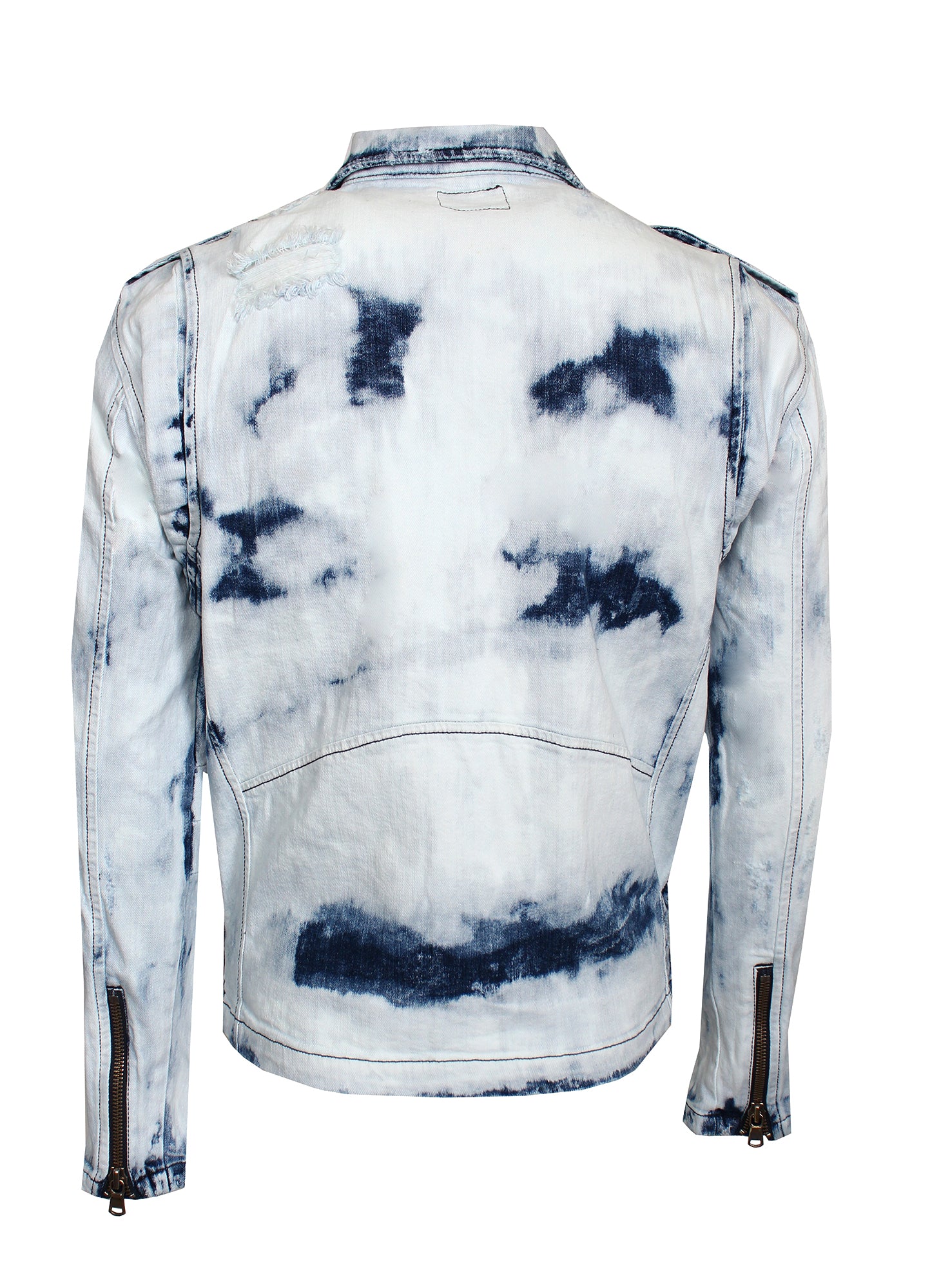 Rockstar Original Antoine Biker Jacket in blue bleach-effect – view 2 of 2