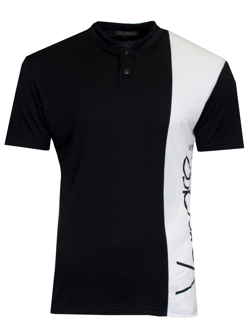 Versace Button Polo Tee in black and white – view 2 of 3