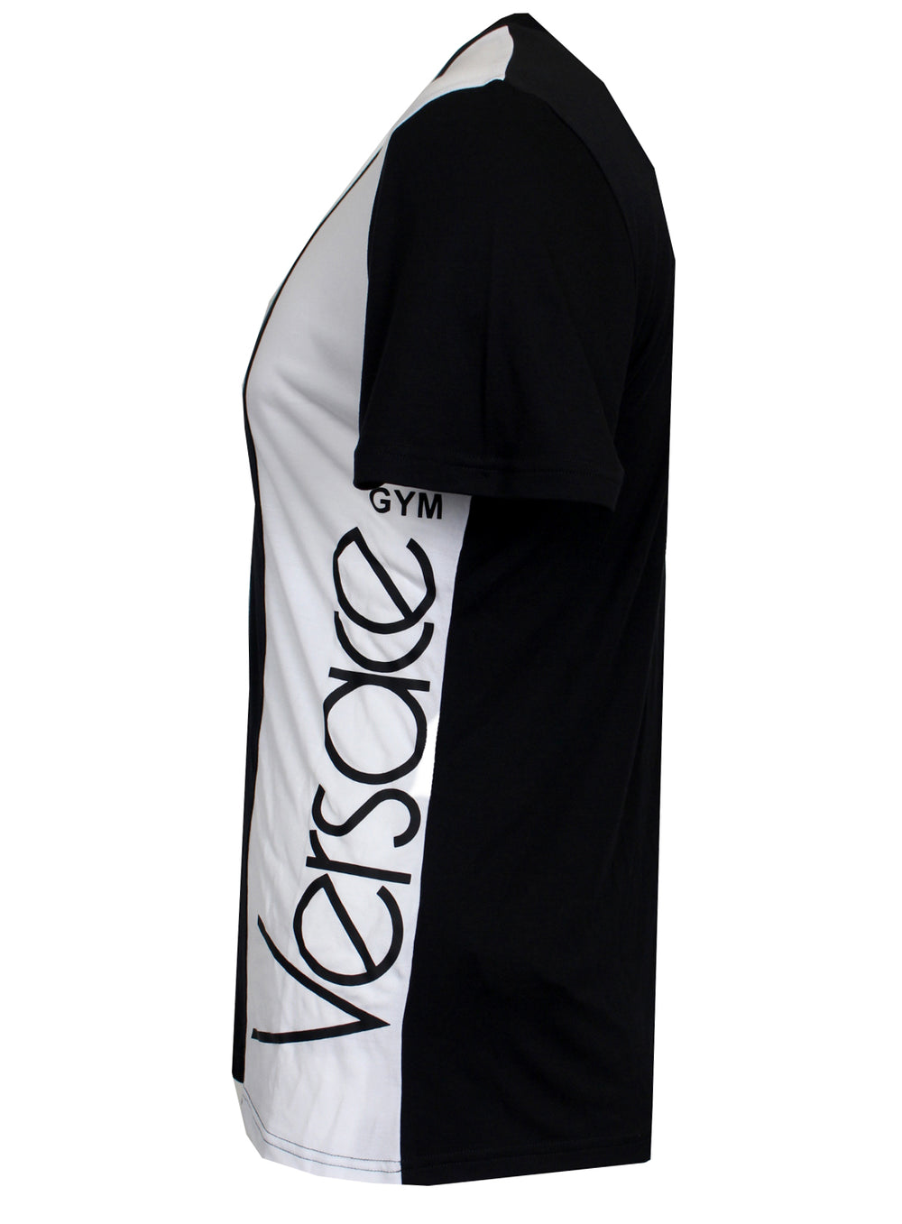 Versace Button Polo Tee in black and white – view 1 of 3
