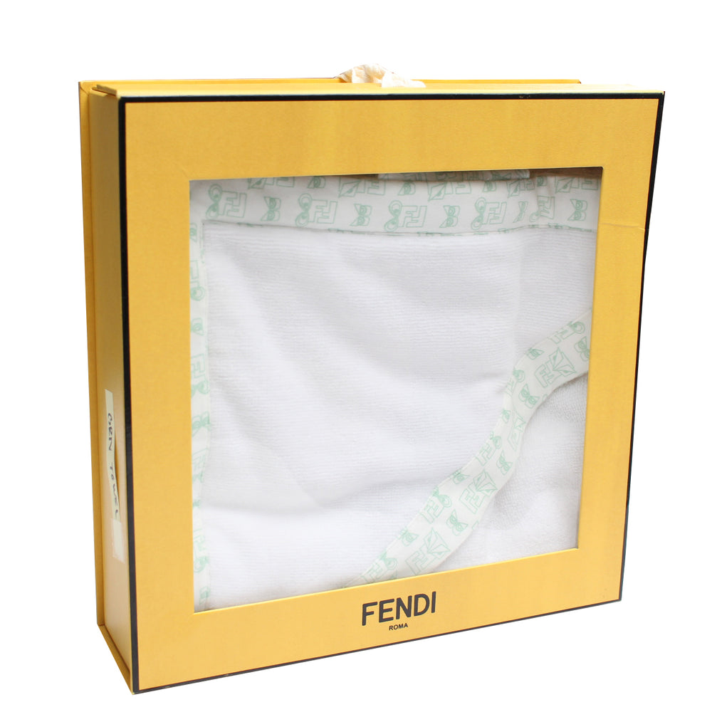 Fendi Baby Hooded Towel in white and green – view 4 of 4