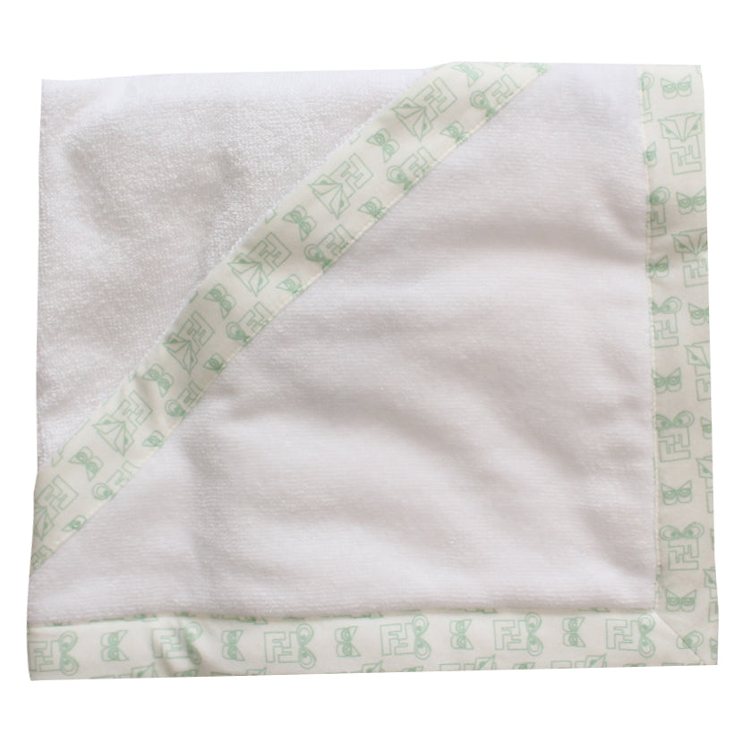 Fendi Baby Hooded Towel in white and green – view 3 of 4